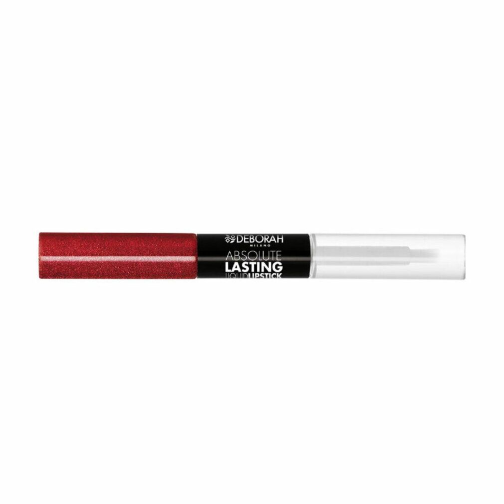 Deborah Absolute Lasting Flüssiger Lippenstift, Rot mit Glitzer.