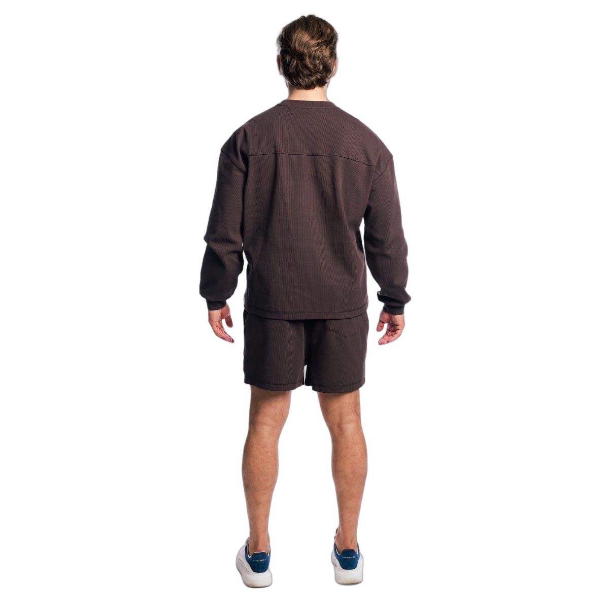 Herren Oversized Sweatshirt in Tee Brown, von hinten.