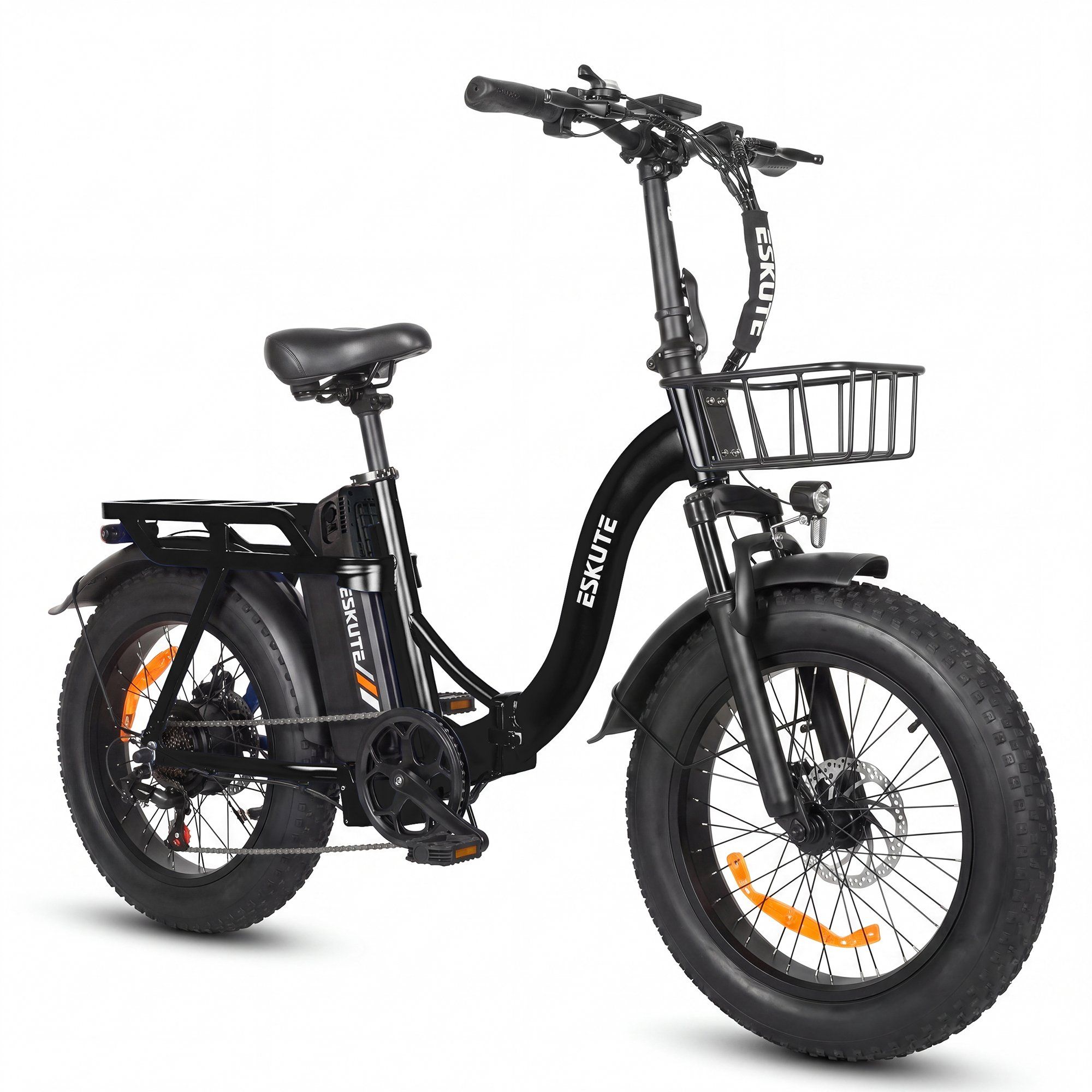 ESKUTE D202 Faltbares E-Bike mit Frontkorb, 48 V, 20,8 Ah