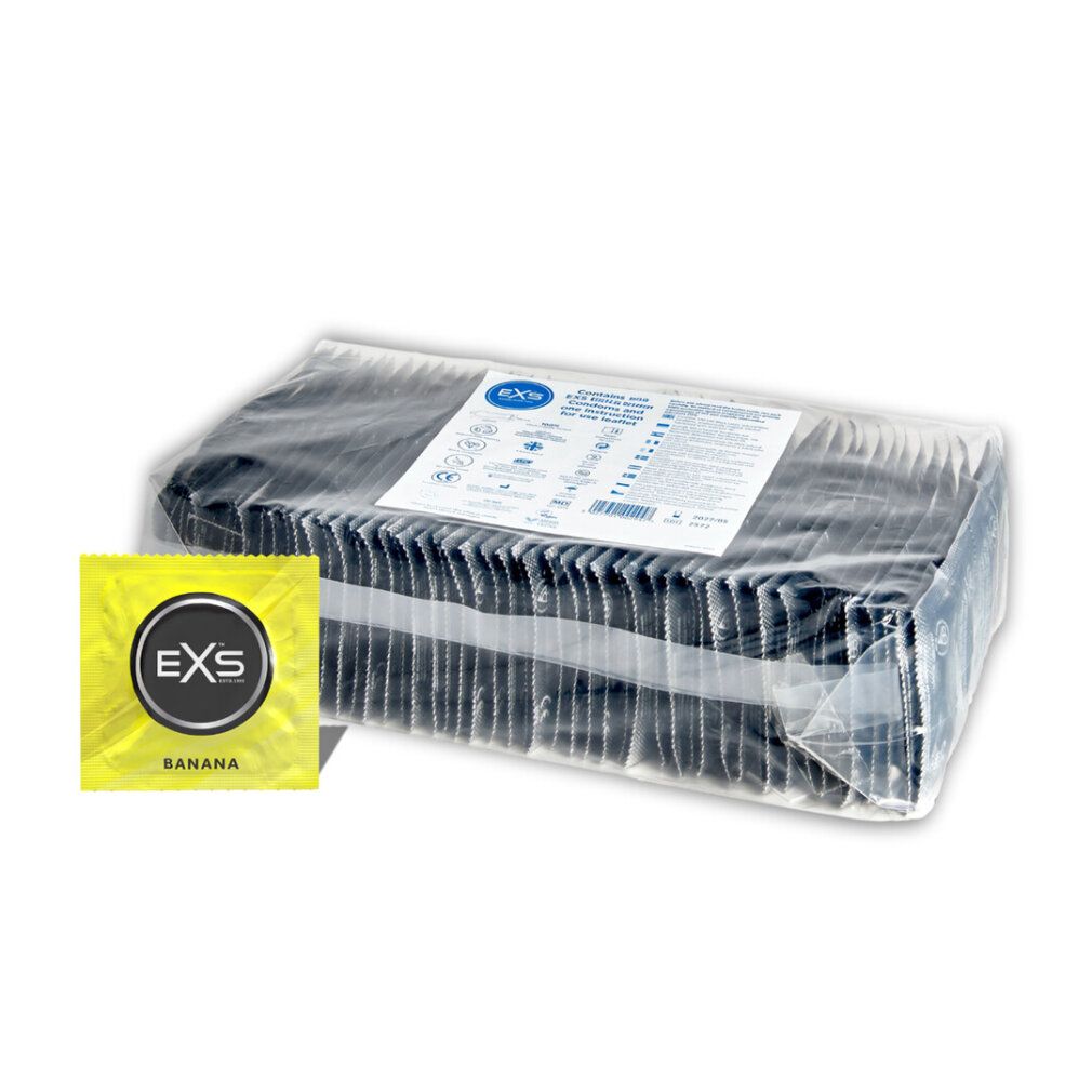 Großpackung EXS Banana Kondome, einzeln verpackt.