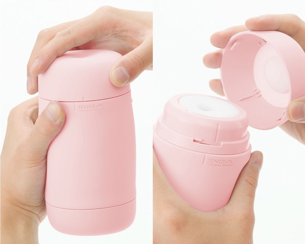 Hände öffnen TENGA Puffy Masturbator, rosa.