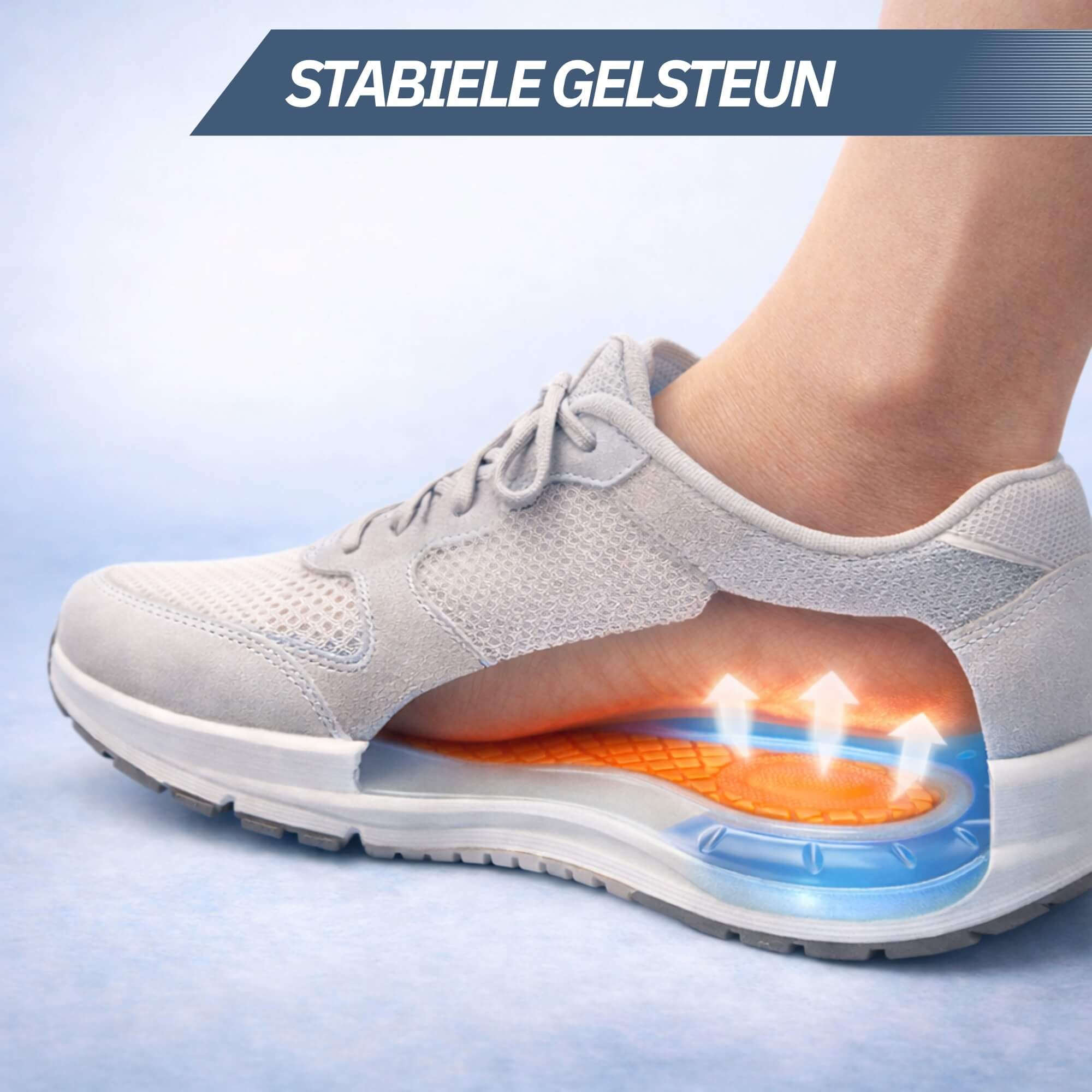 Einlegesohle mit Gel-Elementen zur Stoßdämpfung im Schuh.