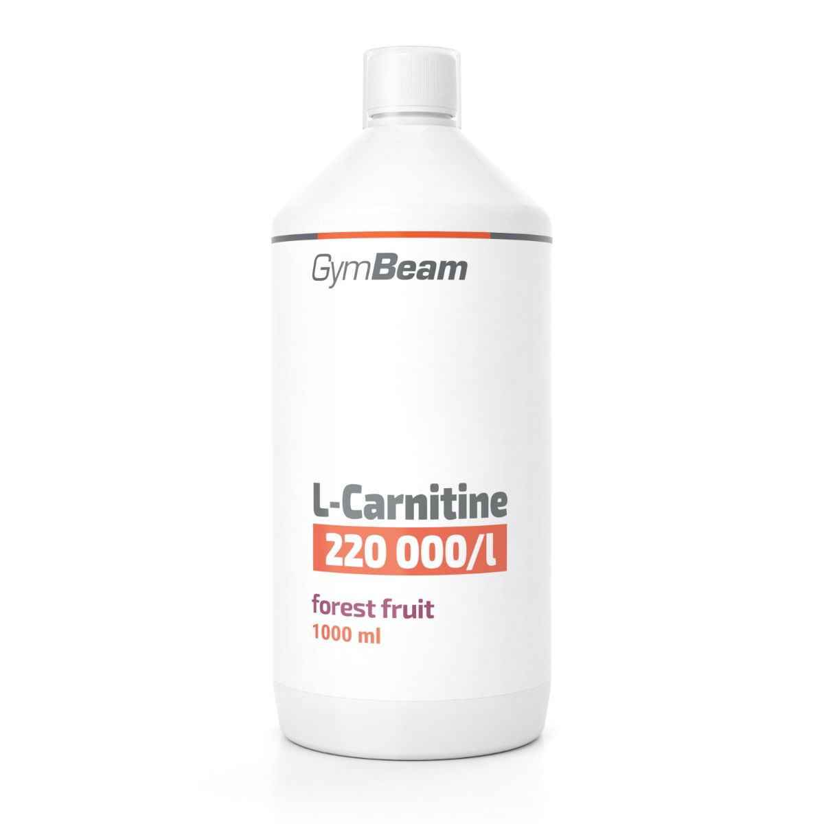 GymBeam L-Carnitin 220 000/l, Waldfrüchte, 1000 ml Konzentrat in weißer Flasche.