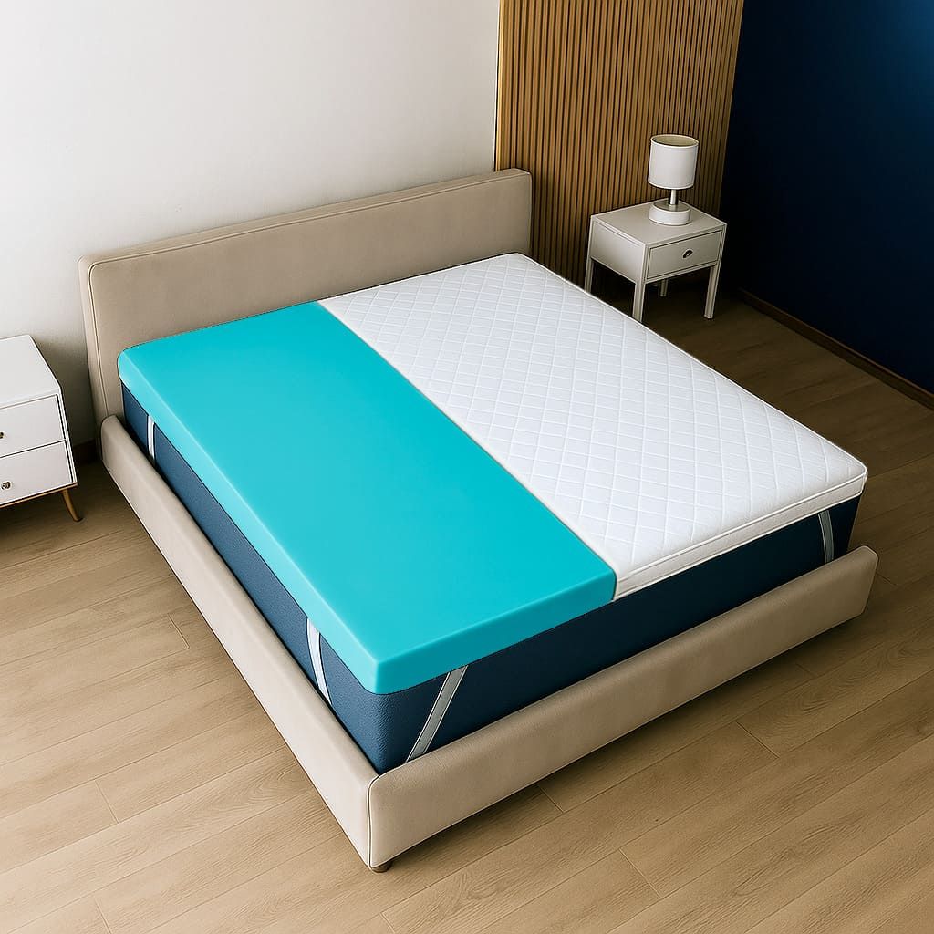 The White Stone Matratzentopper 180x200 aus Memory Foam mit 9 Differenzierten Zonen | Höhe 5 cm