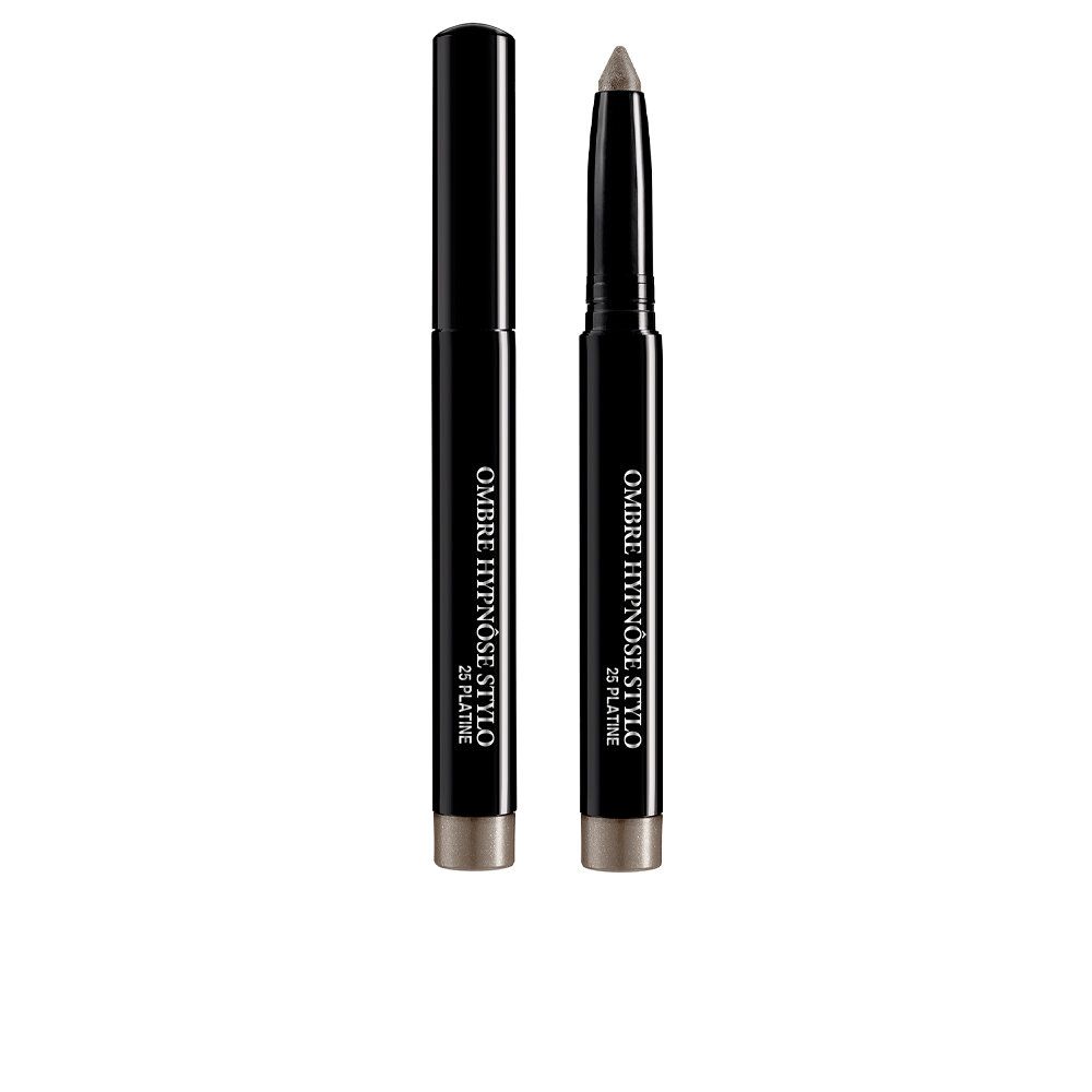 Zwei schwarze Ombre Hypnôse Stylo Stifte. Einer geschlossen, einer offen. Aufschrift: Ombre Hypnôse Stylo 25 Platine.
