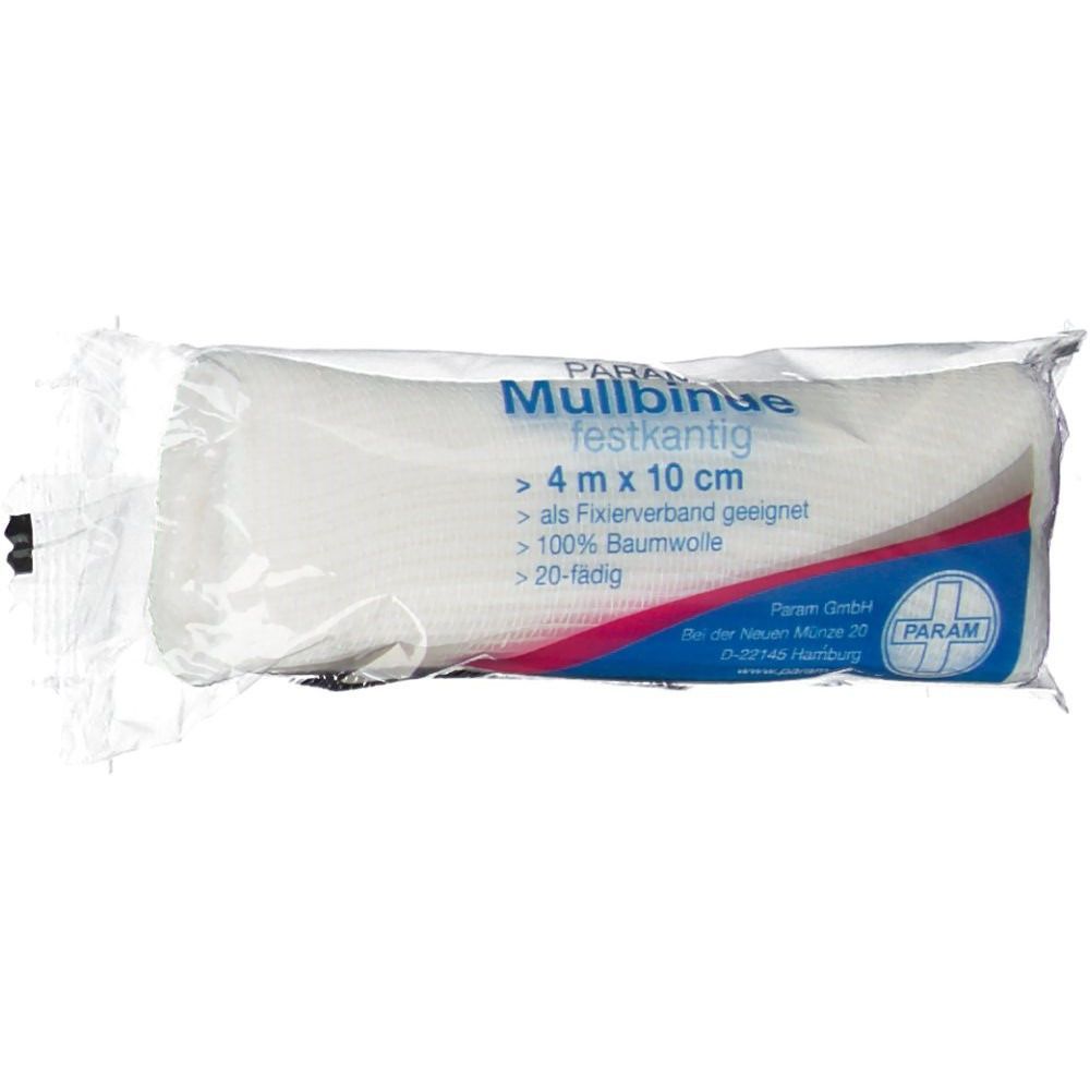 PARAM Elastische Mullbinden in Cellophan 4 m x 10 cm
