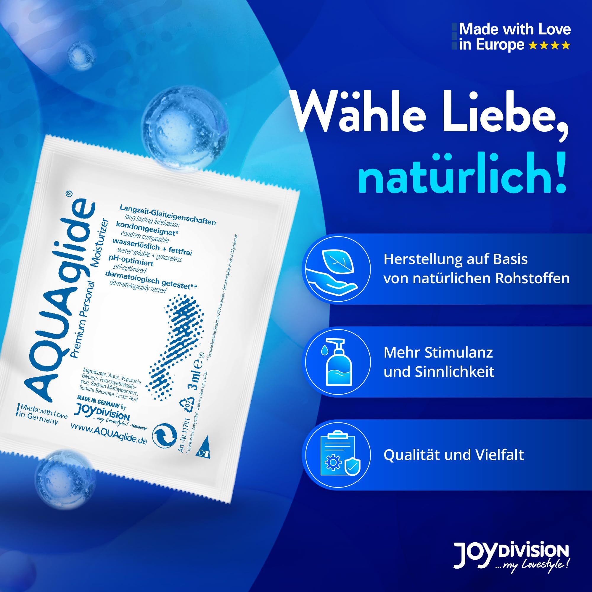 Joydivision AQUAglide medizinische Gleitgel Packung, 6 Stück.