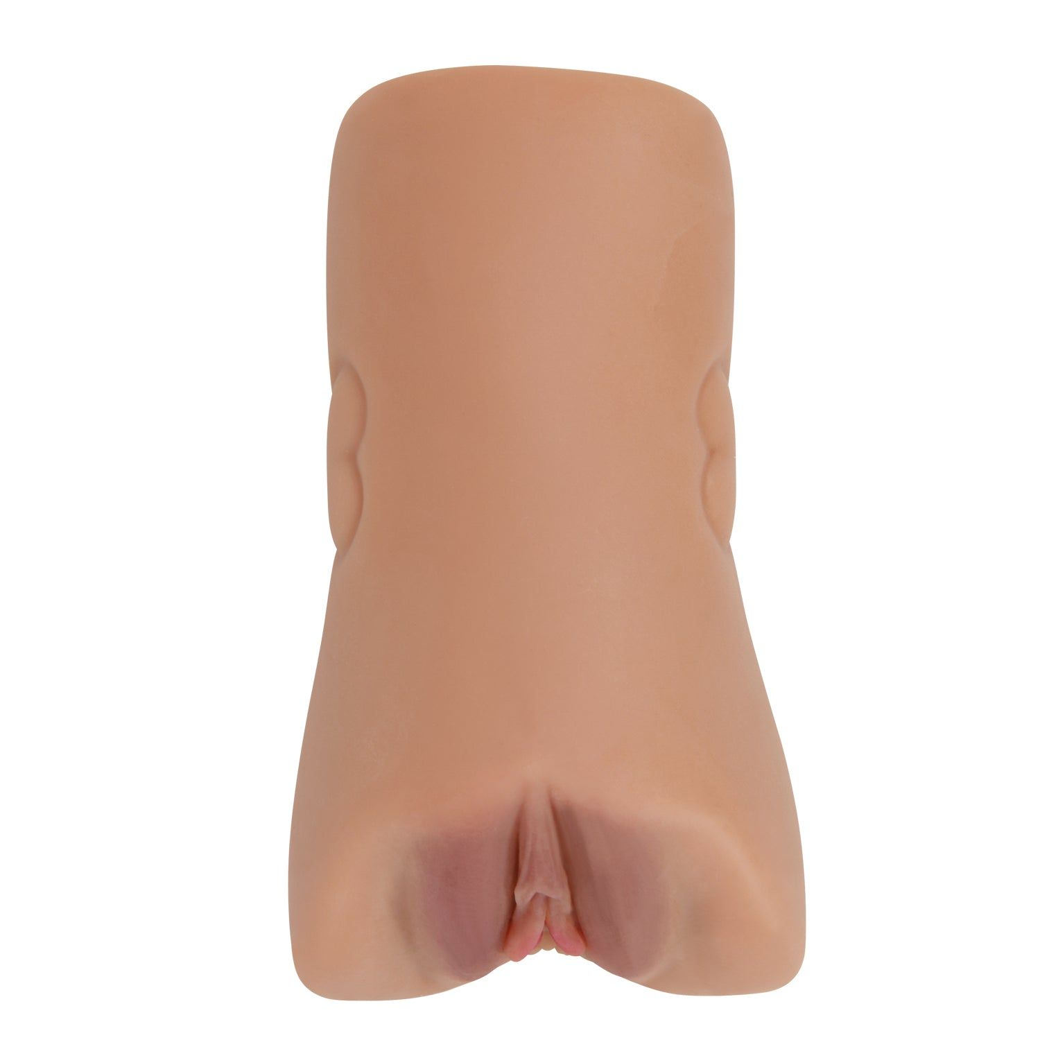 Fleischfarbenes Masturbationsgerät mit vaginaler Öffnung. Gerippte Innenseite. Form eines weiblichen Genitalbereichs.