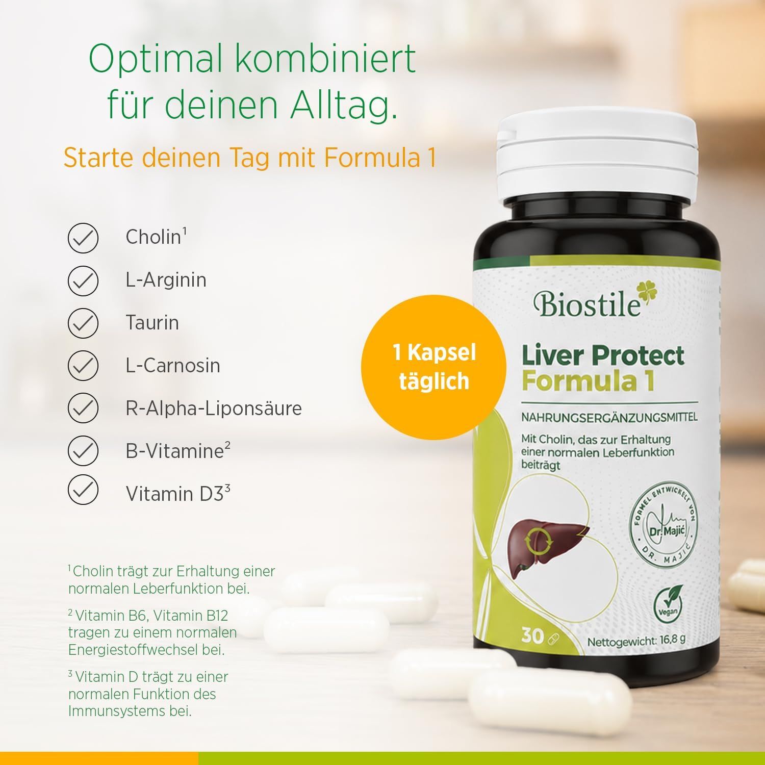 Biostile Liver Protect Formula 1: Inhaltsstoffe und Einnahme.