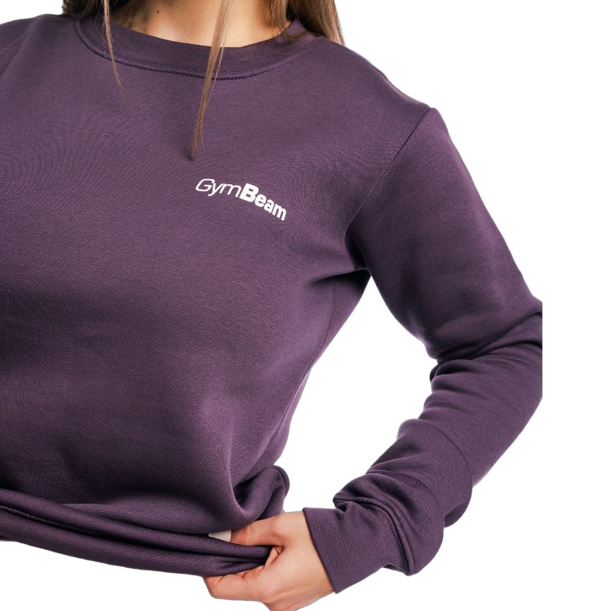 Damen Pullover in Obsidian, Ausschnitt und Ärmelansatz.