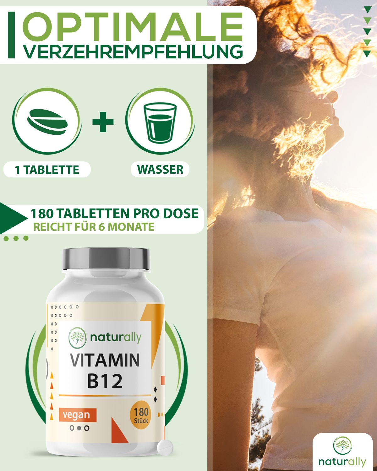 naturally Vitamin B12 und Folsäure | hochdosiert