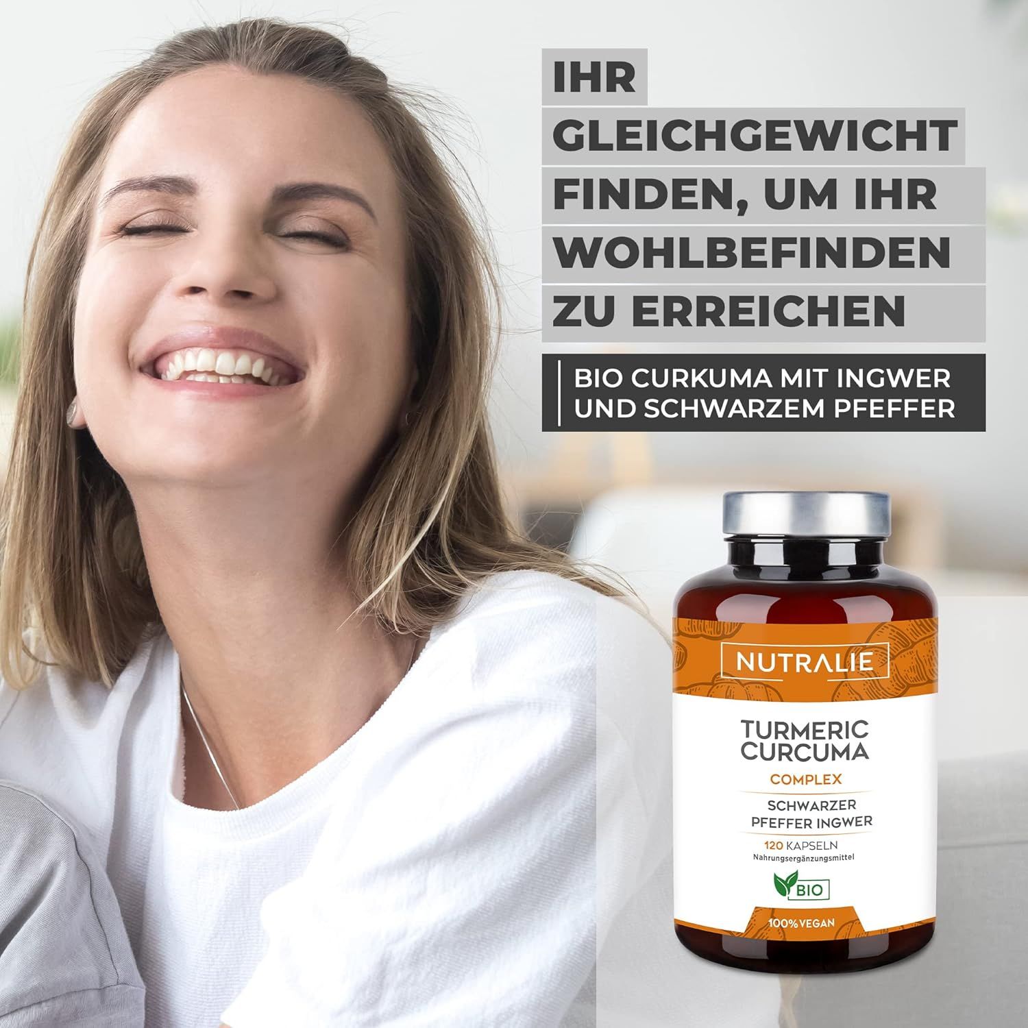 Nutralie Kurkuma Kapseln Bio Hochdosiert 120 St - Shop Apotheke