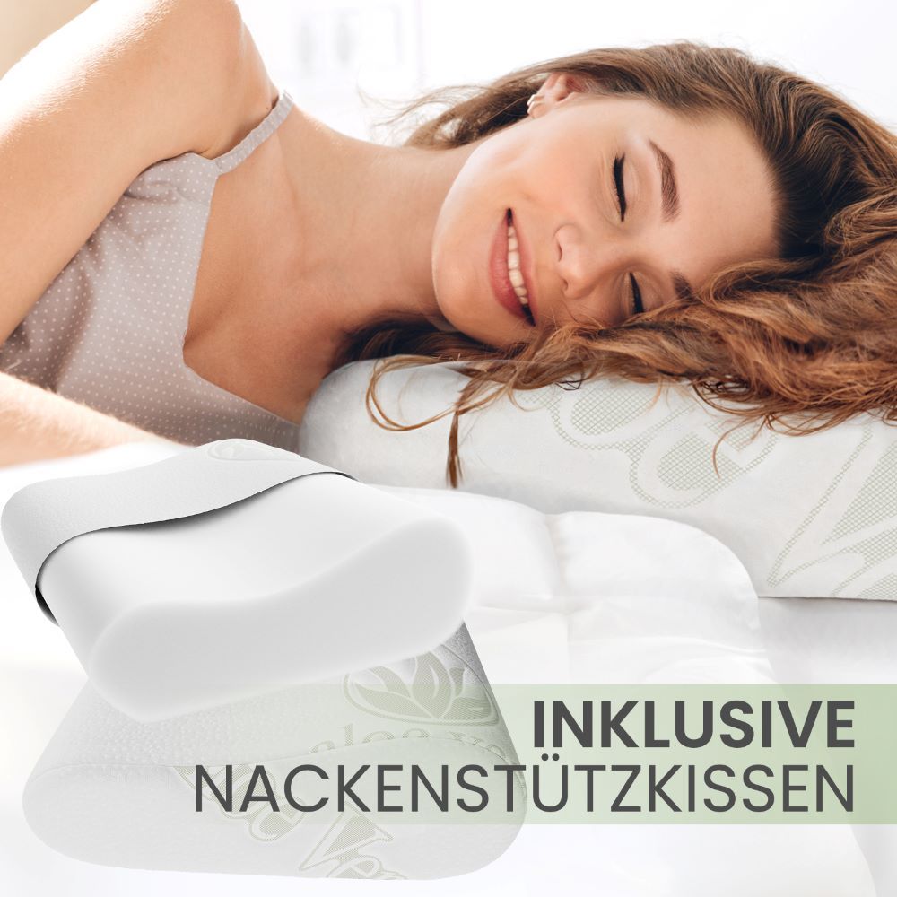 ELONEO Bett-Set Reise Set, Kopfkissen, Transporttasche & Topper