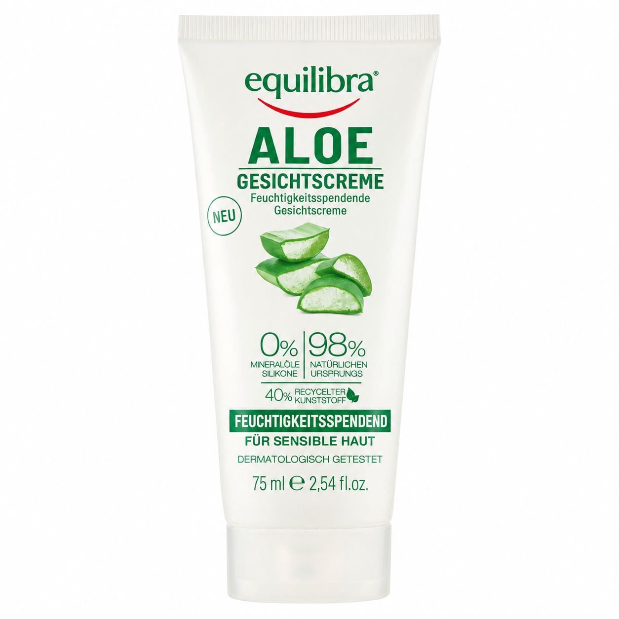 Equilibra Aloe Feuchtigkeitsspendende Gesichtscreme für sensible Haut, 75 ml.