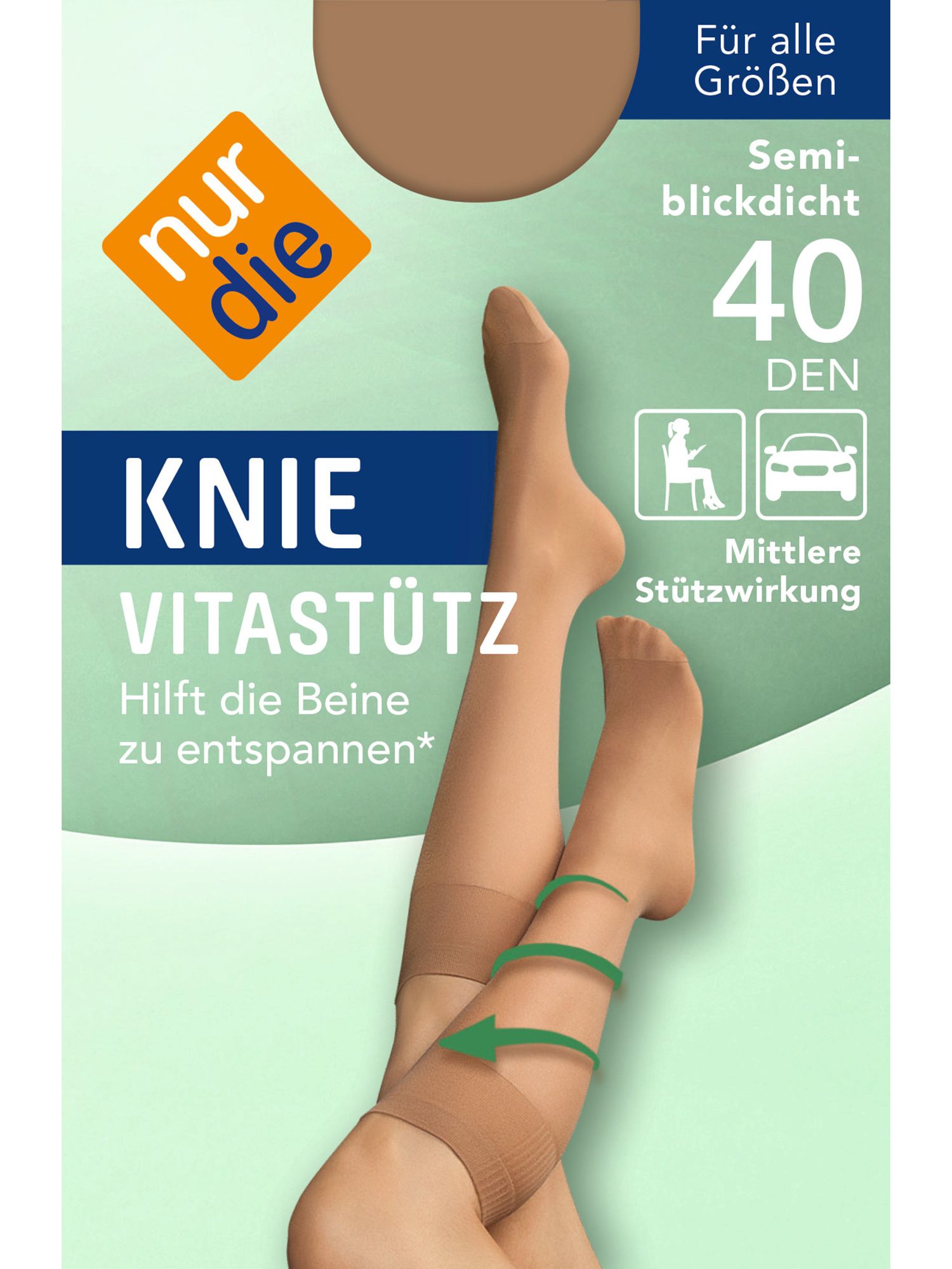 NUR DIE Knie Vitastütz - amber - Größe one size