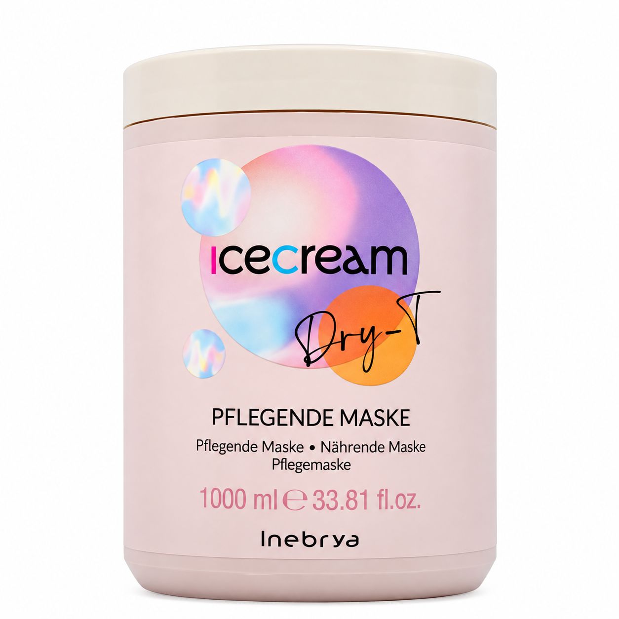 ICE CREAM Dry-T Pflegende Maske in heller rosa Dose, 1000ml.