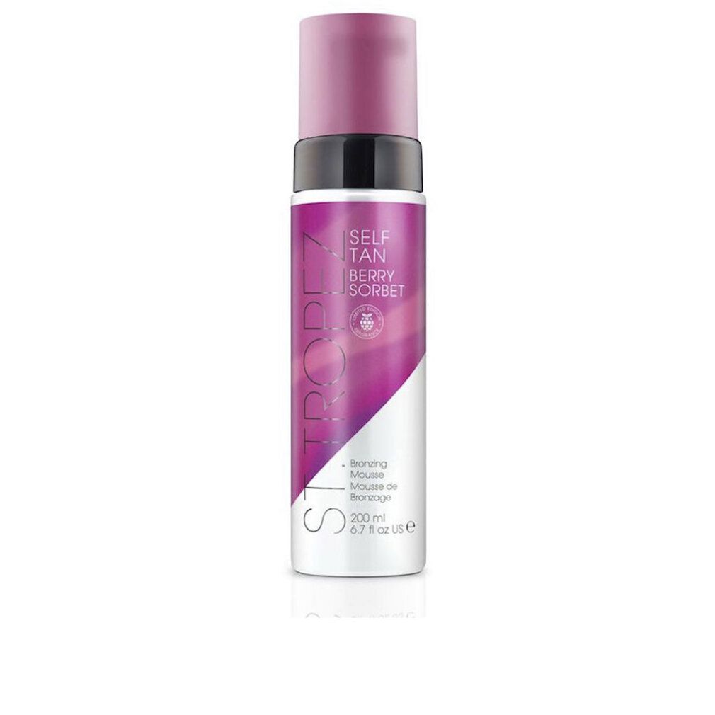 St. Tropez Selbstbräuner Berry Sorbet Mousse in 200 ml Flasche mit Pumpspender.