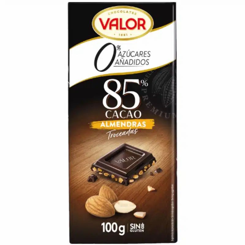 Valor Schokolade mit Mandel ohne Zuckerzusatz