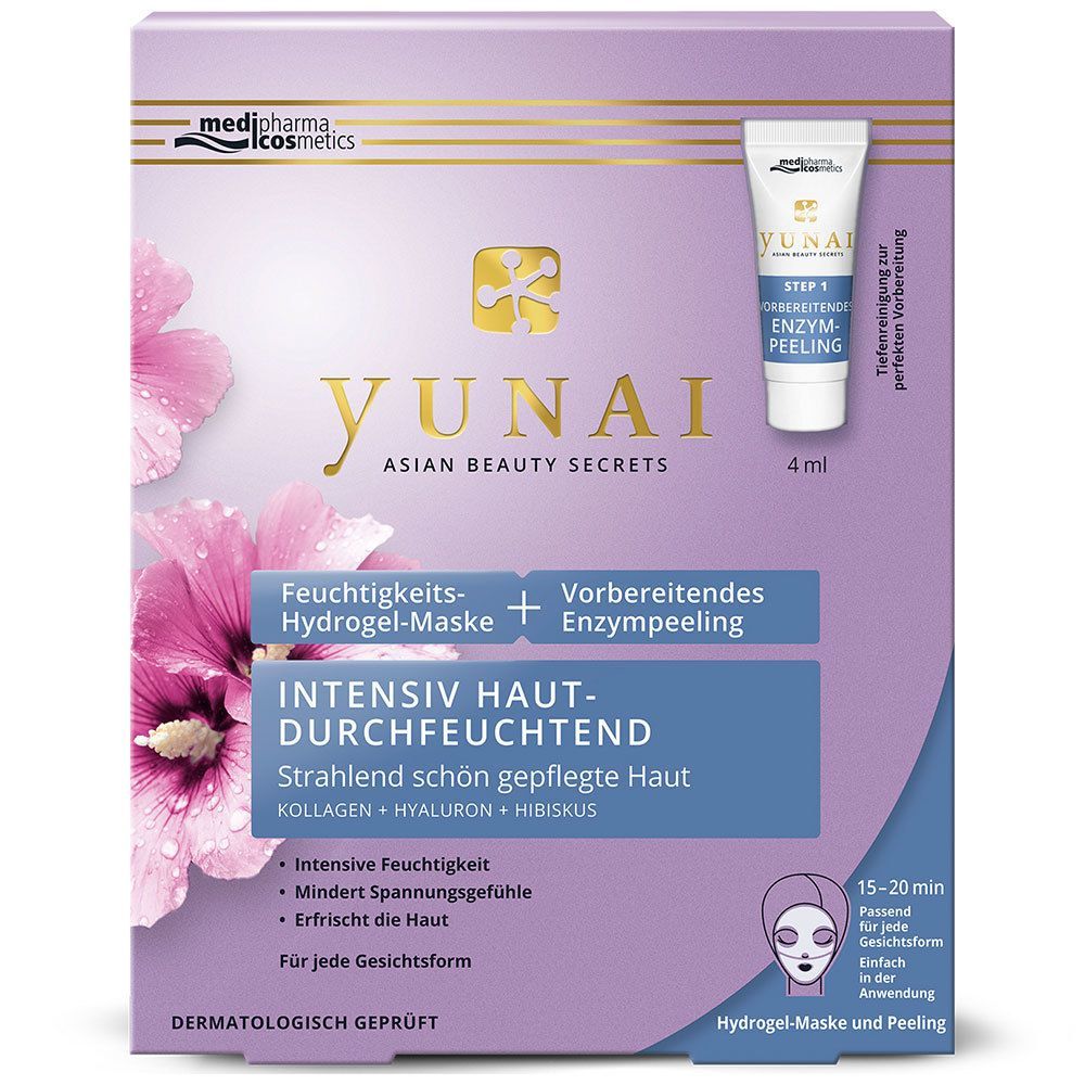 medipharma cosmetics YUNAI Feuchtigkeits-Hydrogel-Maske + Enzympeeling