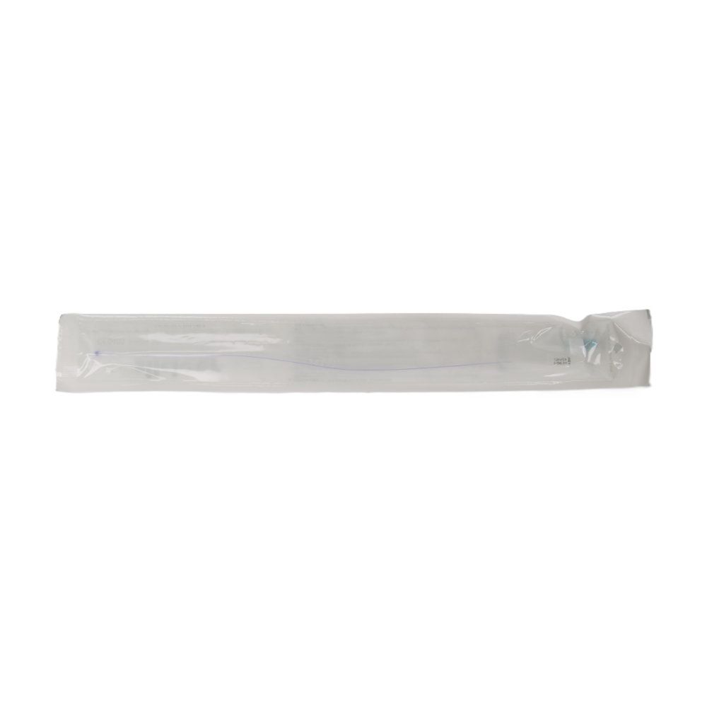 Silclear Ballonkatheter CH 12 in Folienverpackung. Transparentes Material, längliche Form.