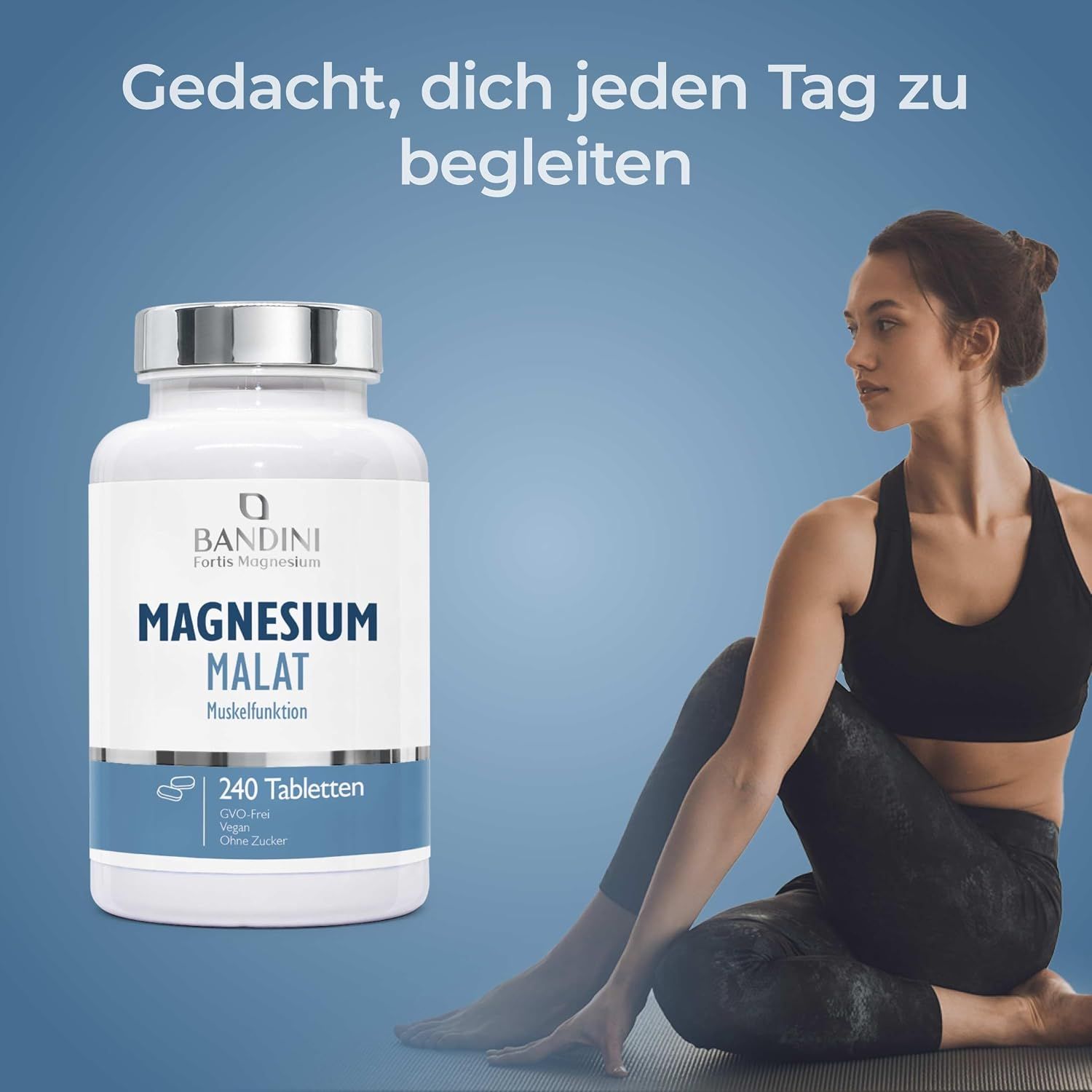 Bandini Magnesium Malat Tabletten Flasche, 240 Tabletten.