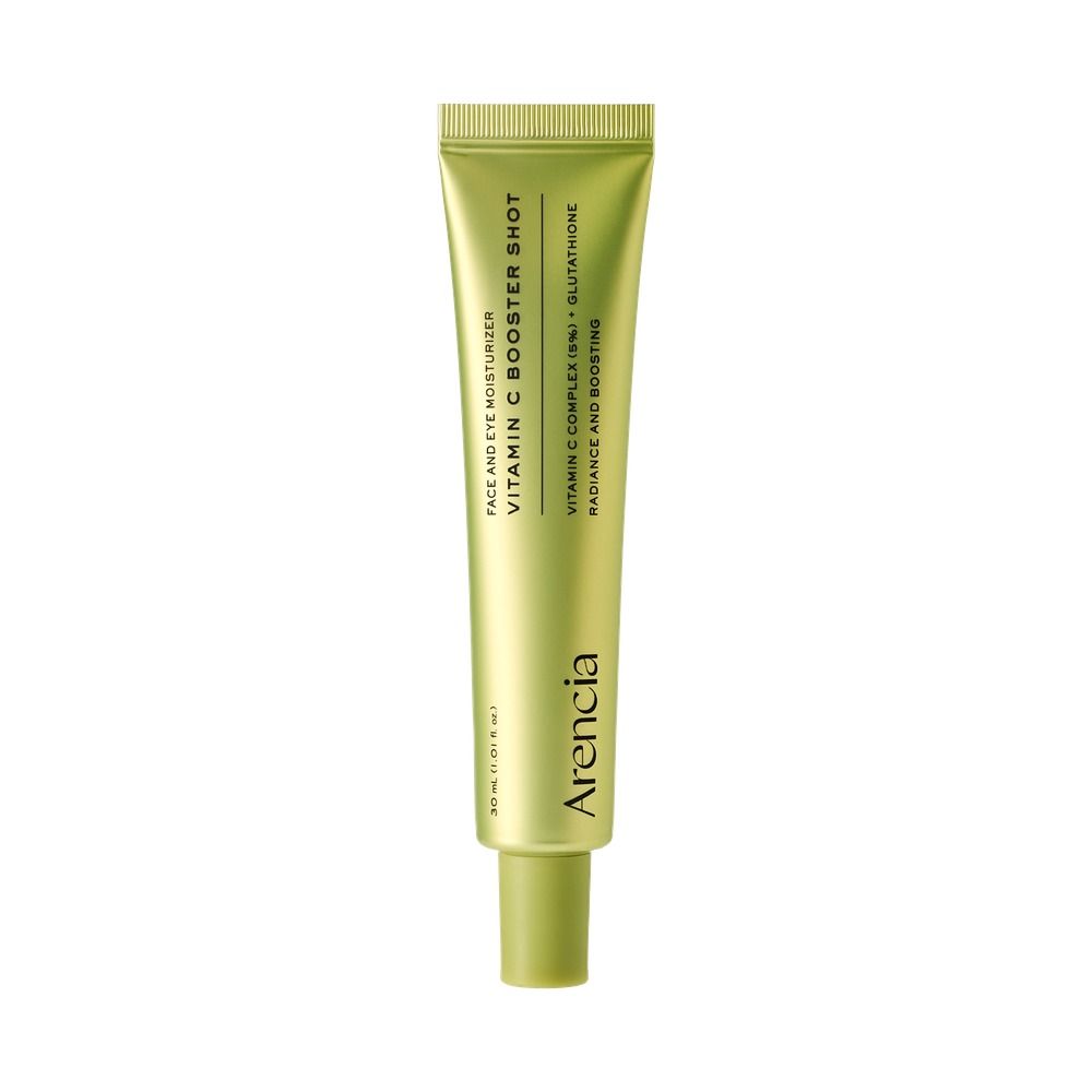Grüne Tube mit Arencia Vitamin C Booster Shot Aufschrift.