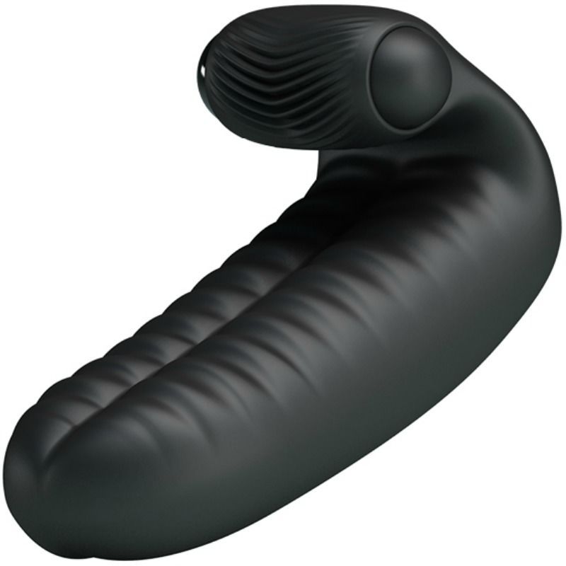 Pretty Love Abbott Doppelfingeraufsatz Vibrator mit Klitorisstimulation schwarz
