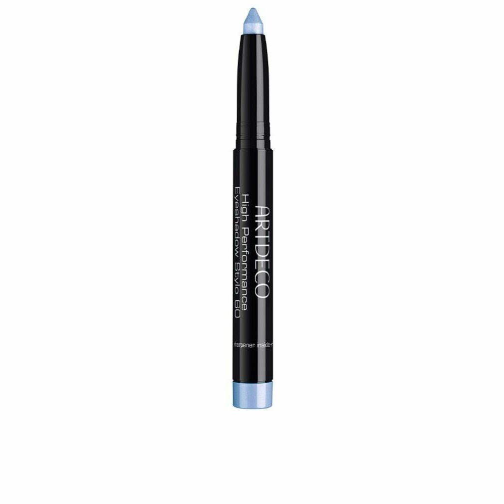 Artdeco High Performance Eyeshadow Stylo 60 in Sea Spray. Schwarzer Stift mit aufgeschraubtem Deckel und hellblauem Applikator.