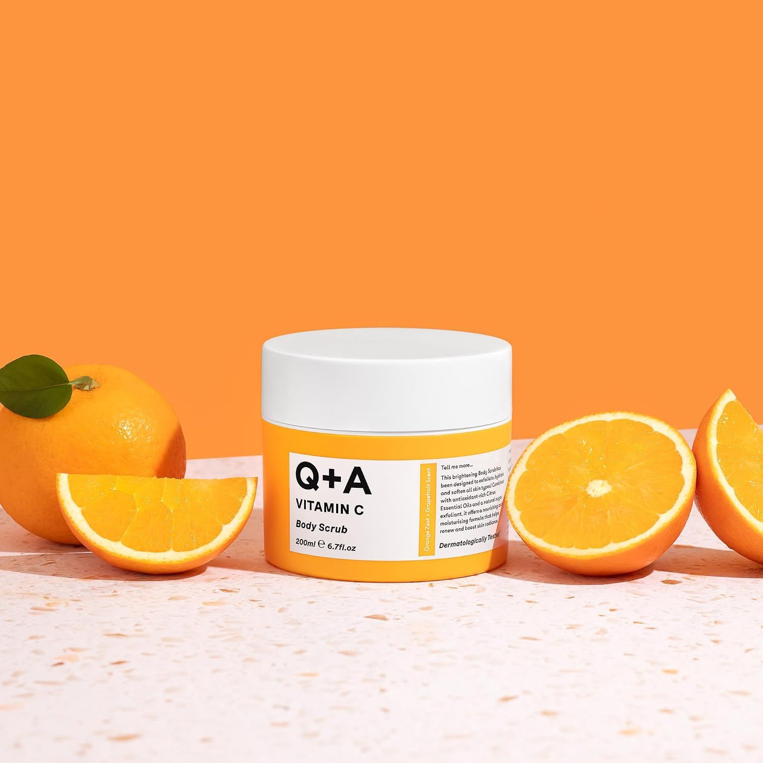Q+A Vitamin C Body Scrub, 200ml.