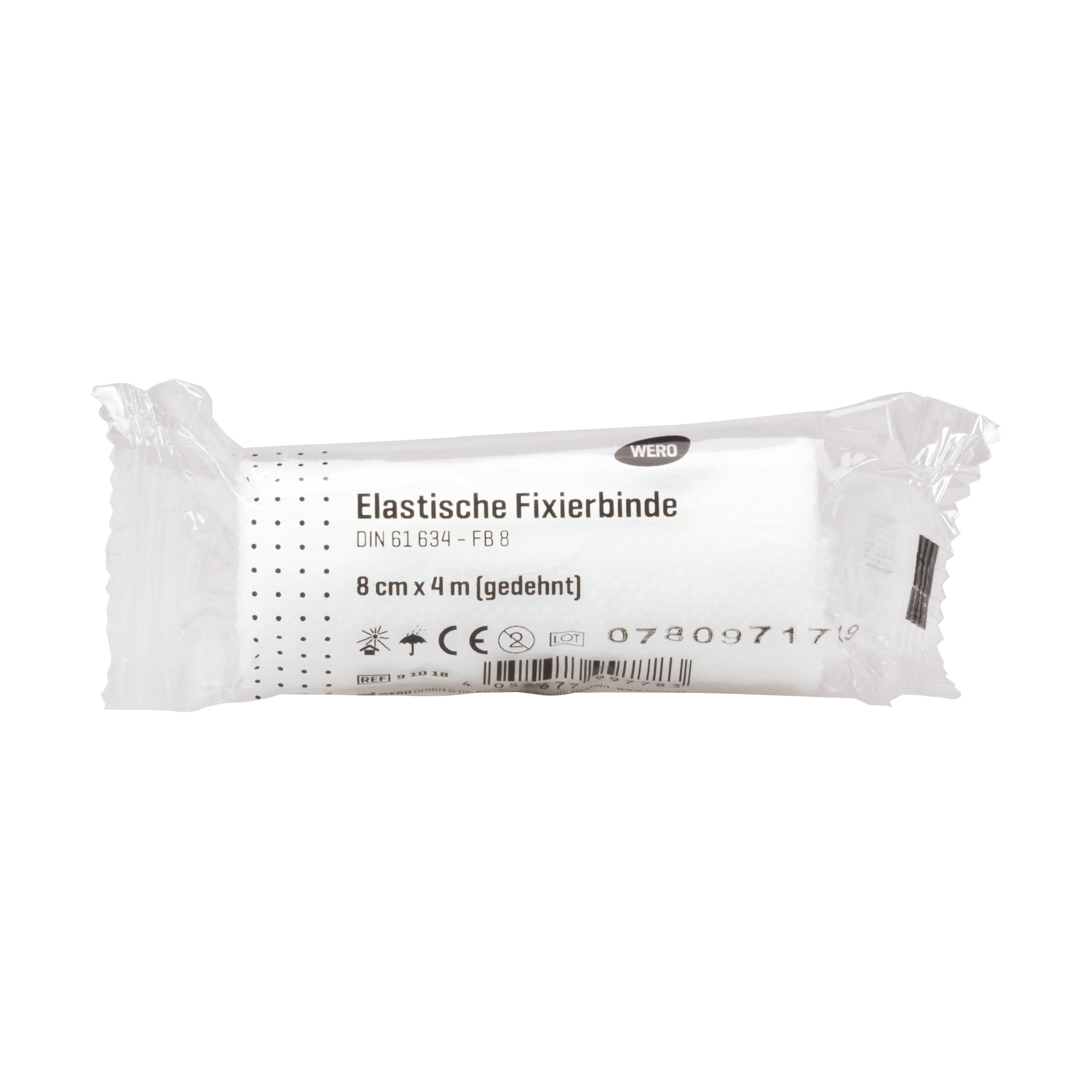 WERO Elastische Fixierbinde DIN 61 634 - FB8 8cm x 4m