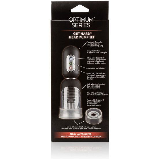 Schwarze Verpackung mit Produktinformationen. Abgebildet ist eine Pumpe mit schwarzem Griff und transparentem Zylinder.