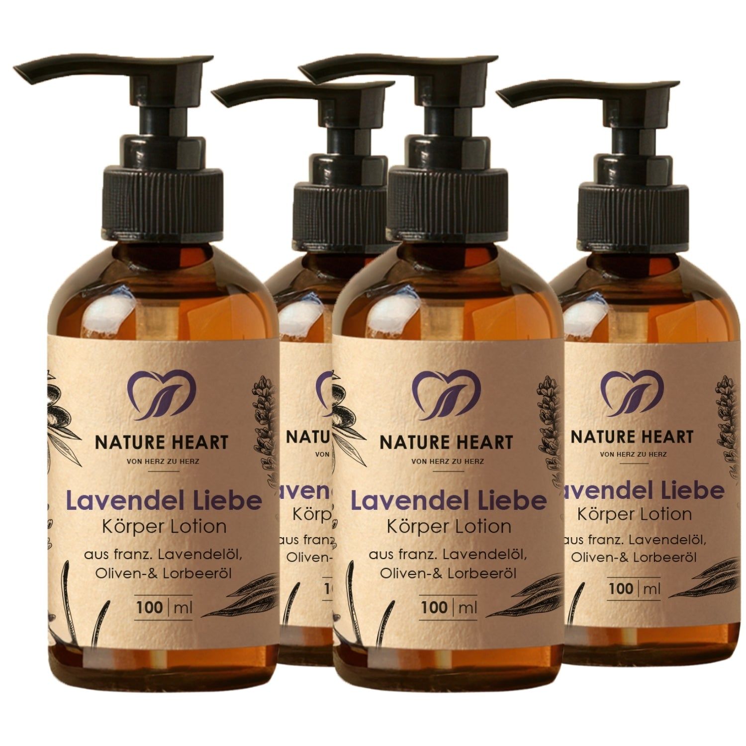 Nature Heart Lavendel Liebe Körperlotion