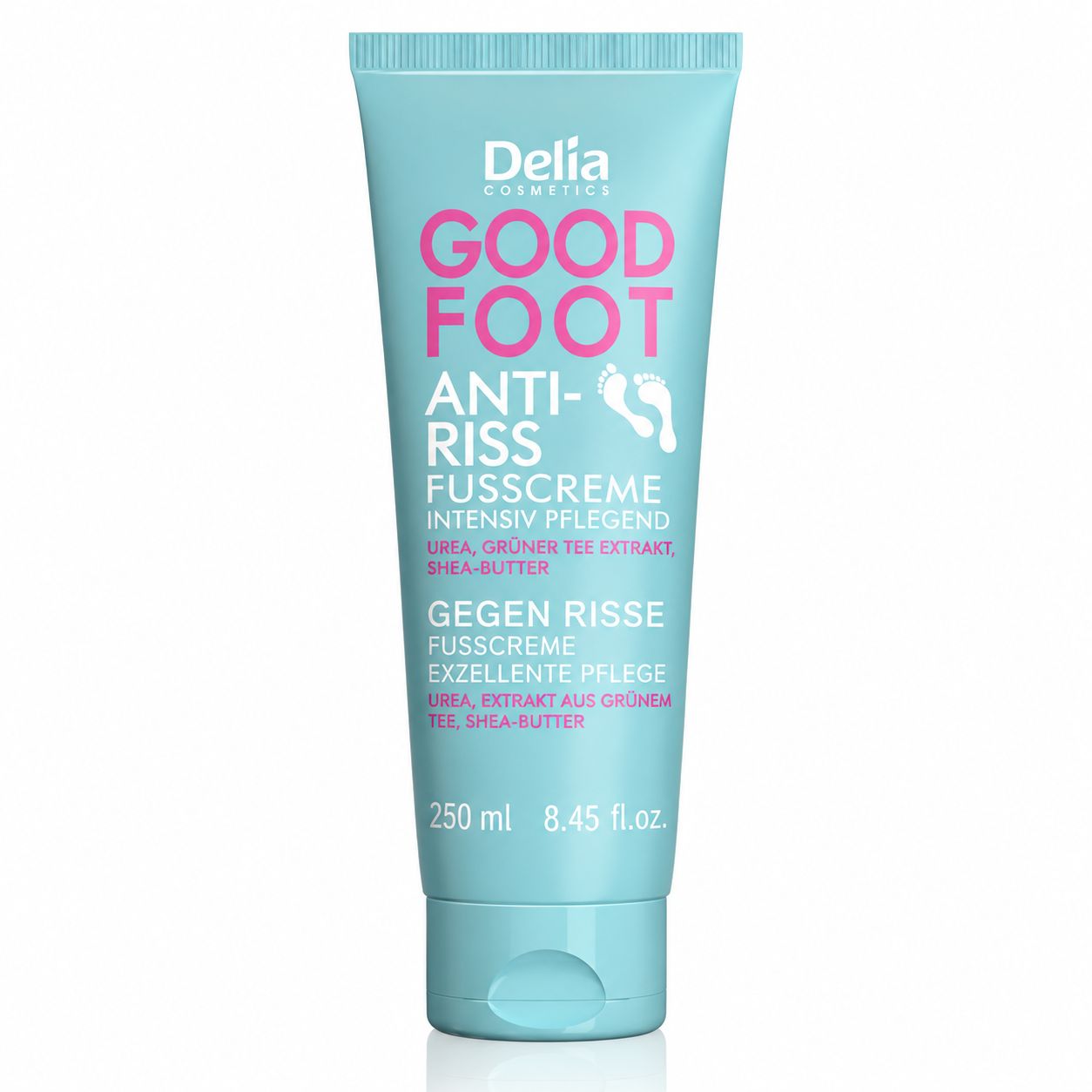 Delia Good Foot Anti-Crack Fußcreme in türkiser Tube, 250 ml.