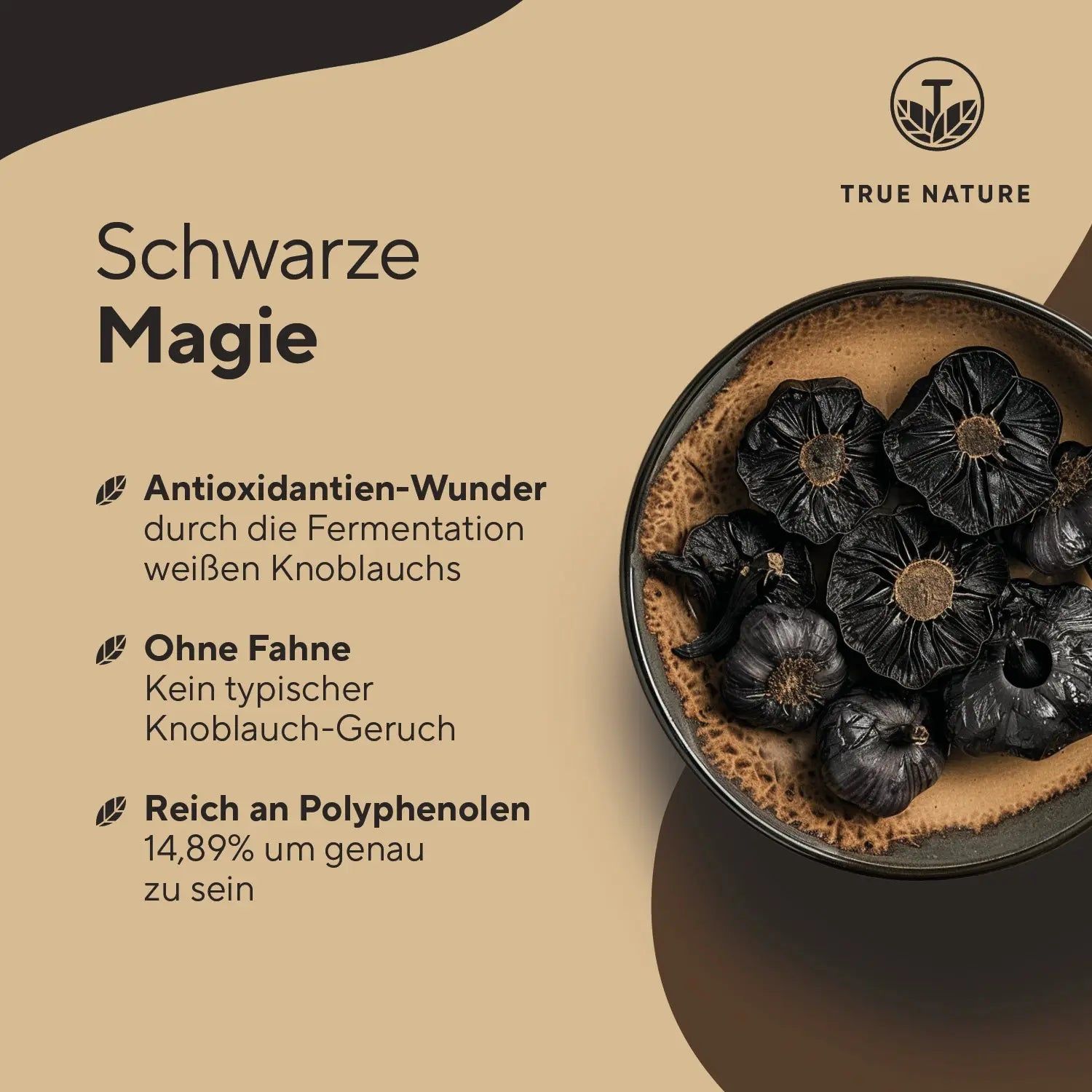 TRUE NATURE® Schwarzer Knoblauch Kapseln Fermentiert - 15:1 Extrakt