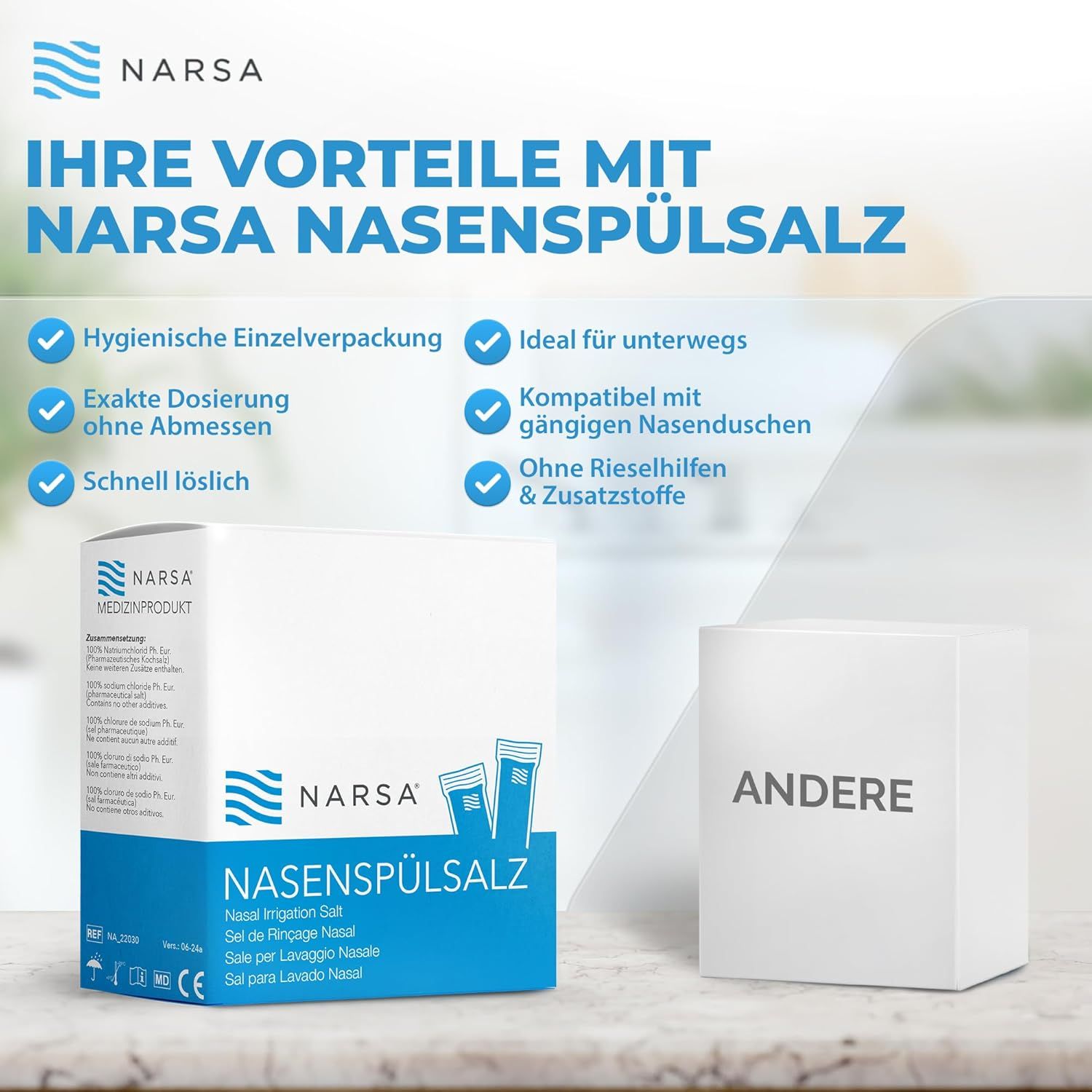 NARSA Nasenspülsalz  - 60 Sticks