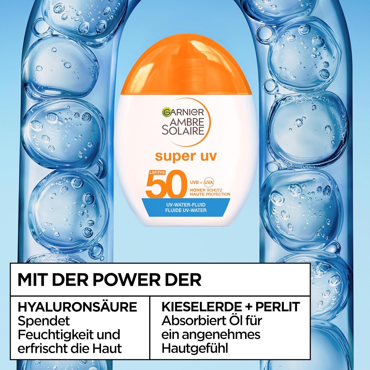 Garnier Ambre Solaire Super UV UV-Water-Fluid LSF 50 Gesicht