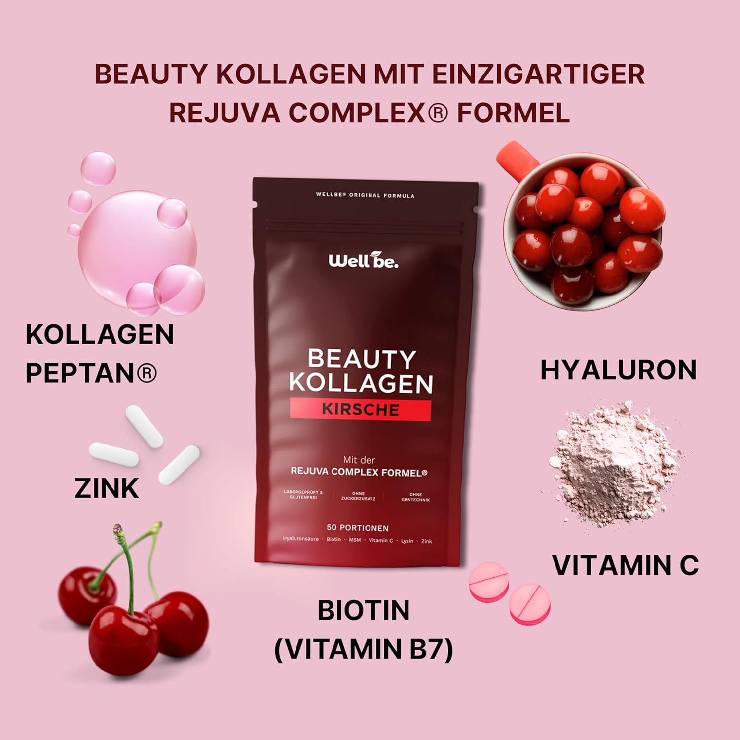 wellbe Beauty Kollagen Kirsche mit Rejuva Complex® Formel