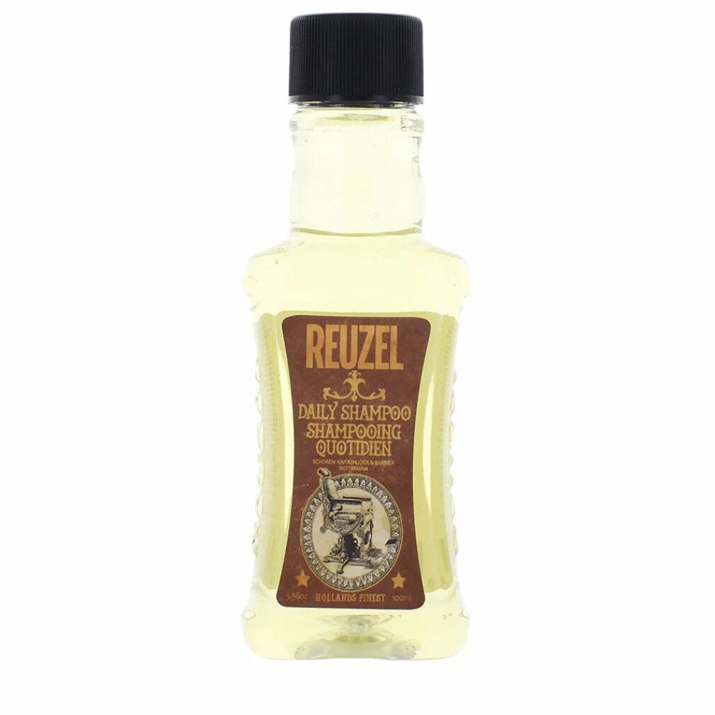 Reuzel Daily Shampoo Flasche mit schwarzem Deckel und braunem Etikett.