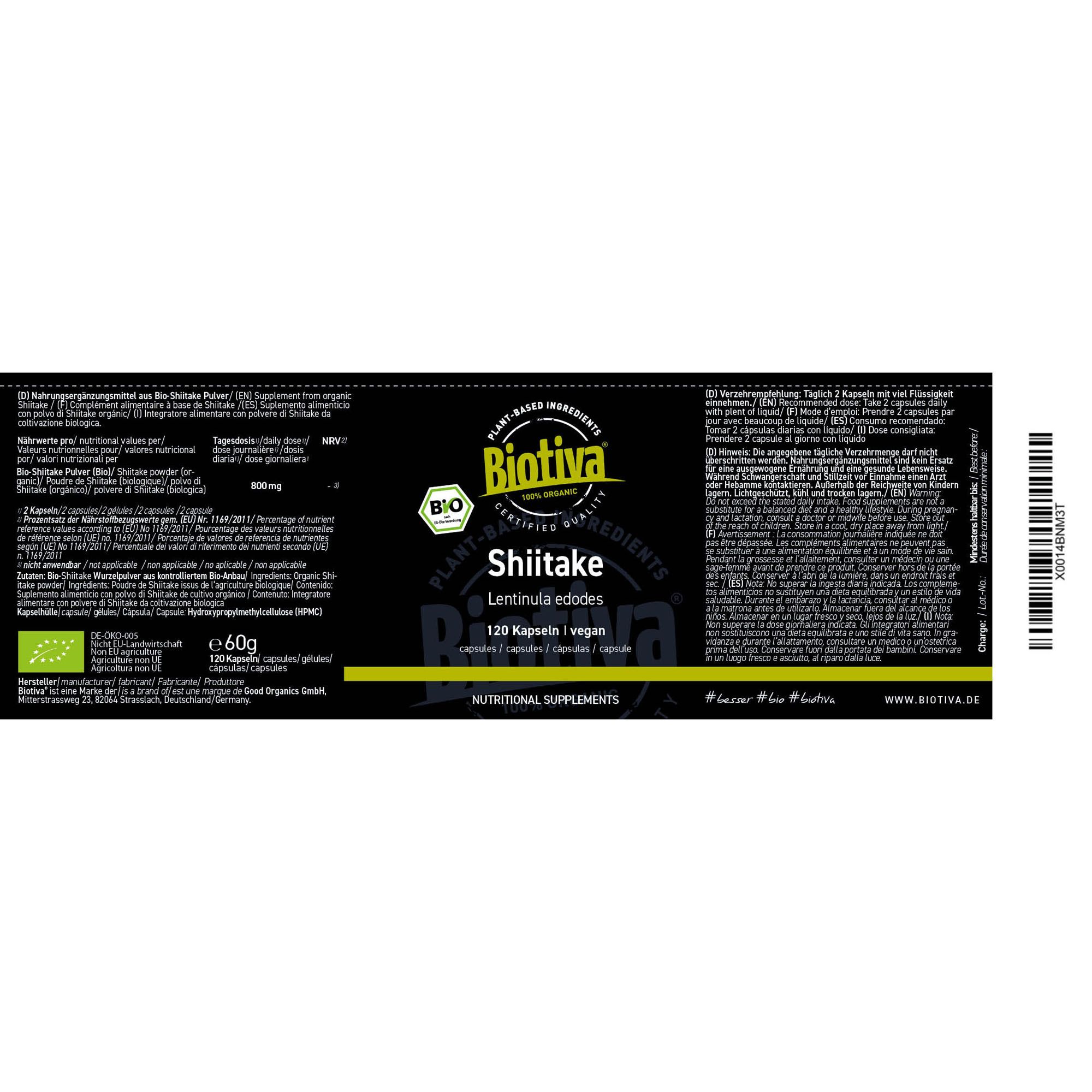 Biotiva Shiitake Kapseln Bio