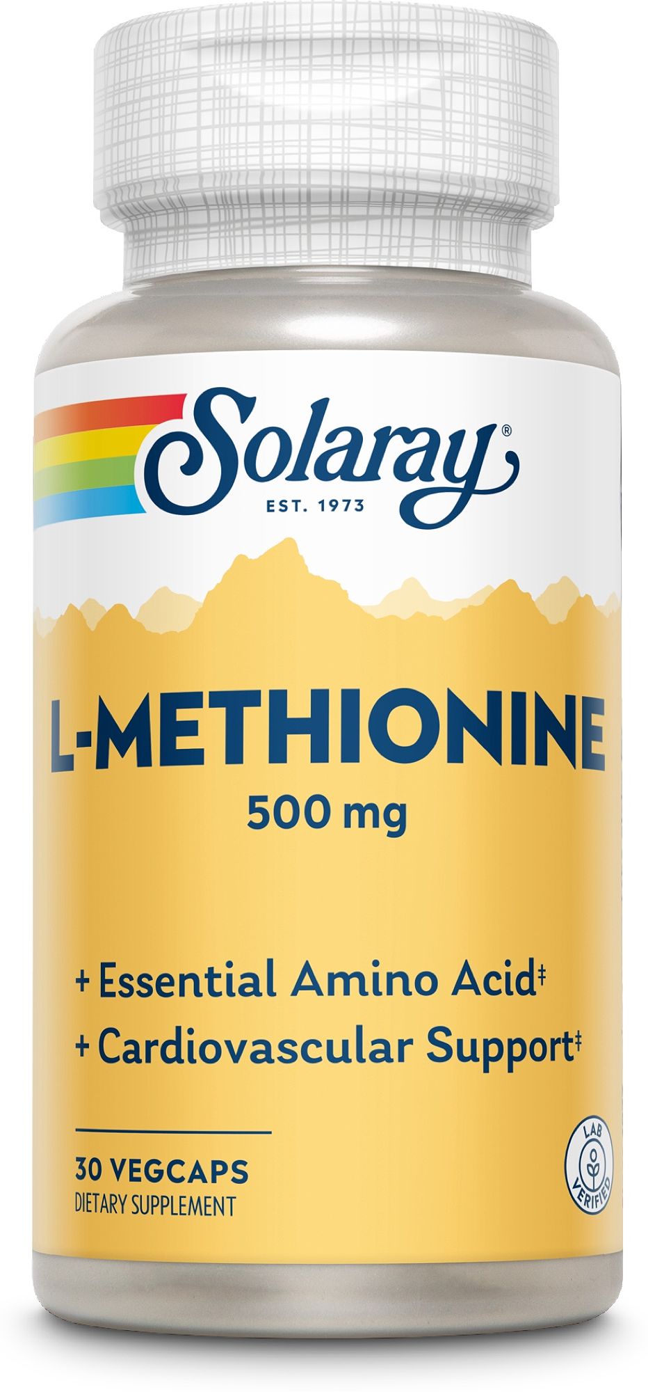 Solaray L-Methionin 500 mg Flasche mit 30 Vegicaps.