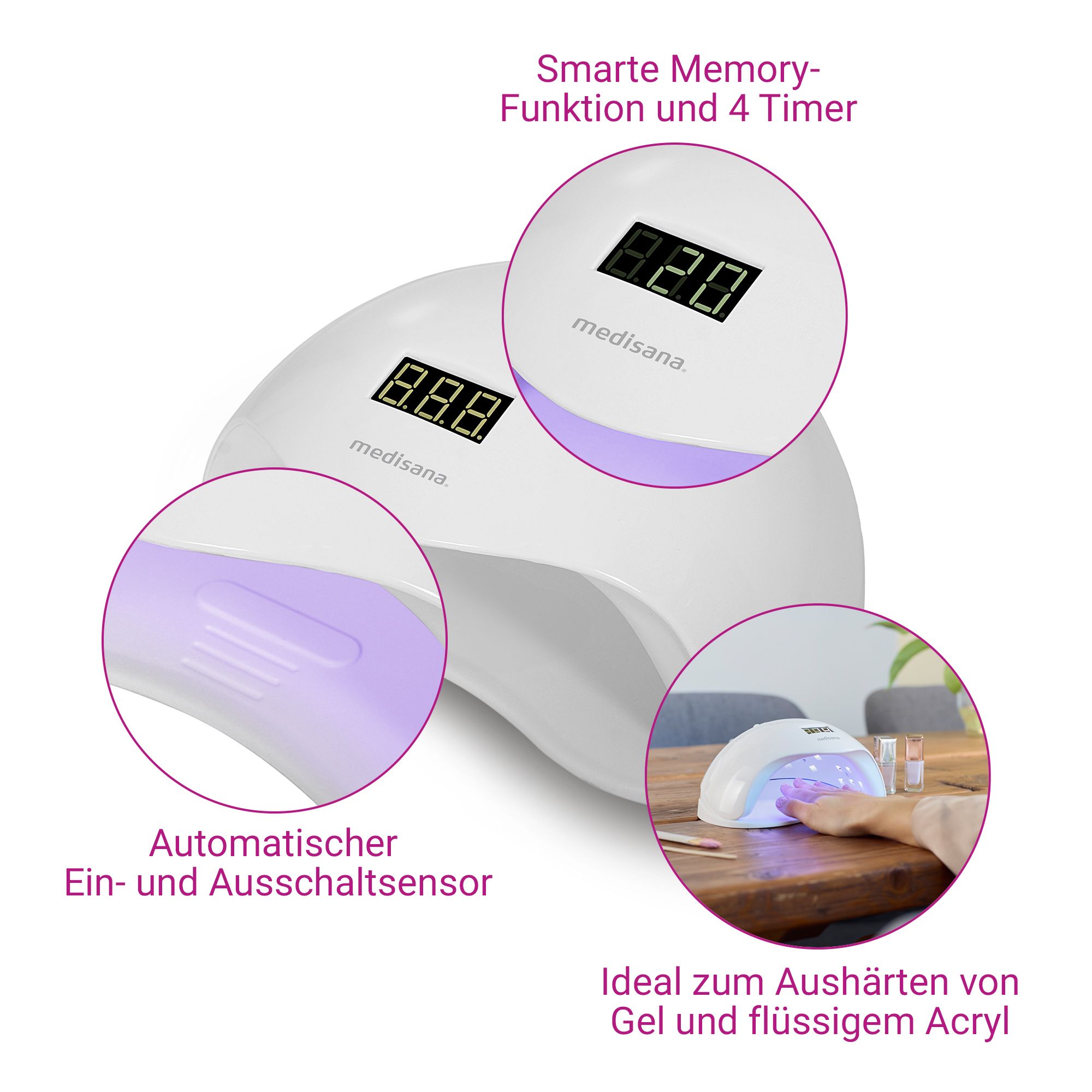 medisana ND 880 UV-Nagelhärter - Nageltrockner für Acryl, UV- und LED-Gel Lacken