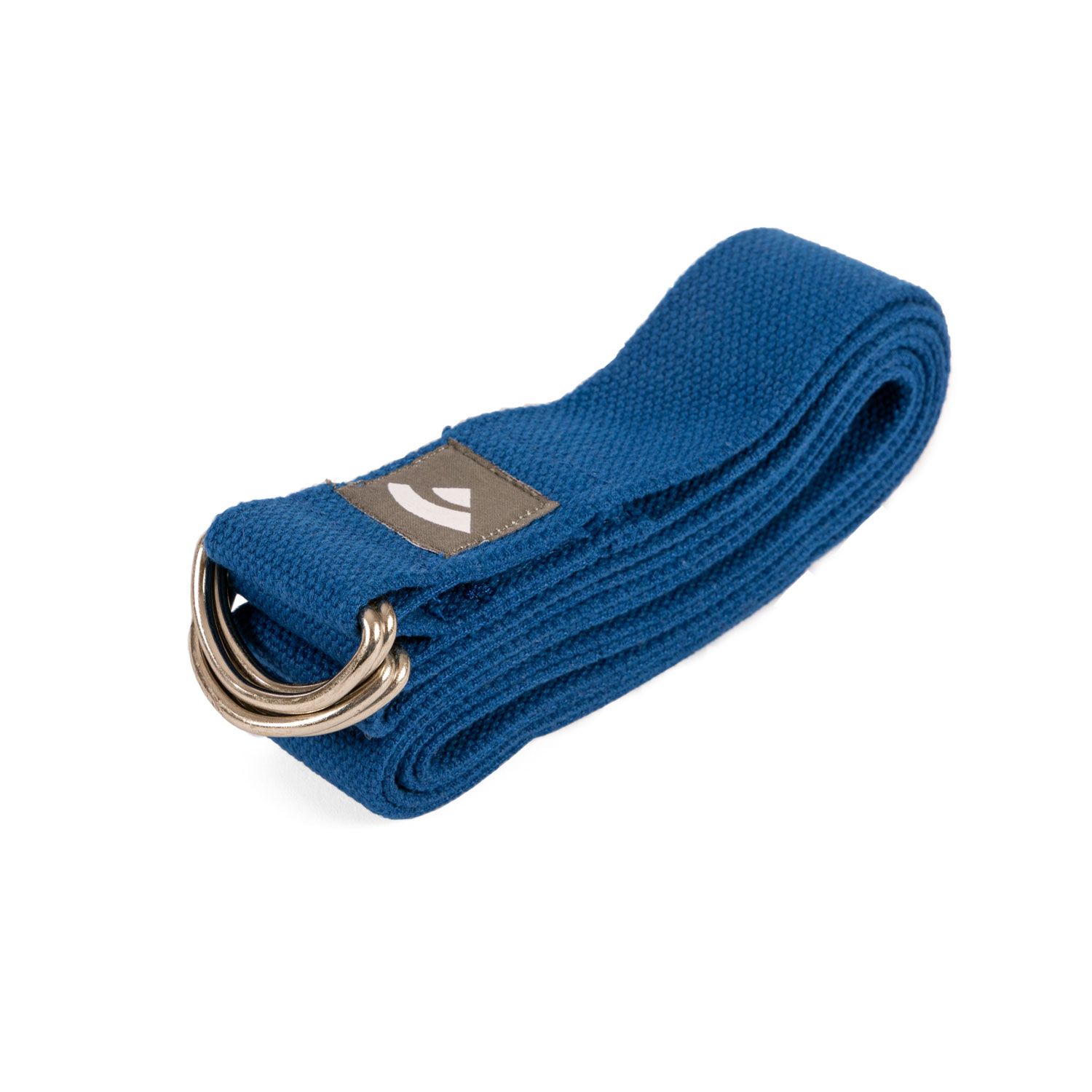 Yamala Belt Yogagurt 2 in 1, Baumwolle blau, Metallringe an beiden Enden