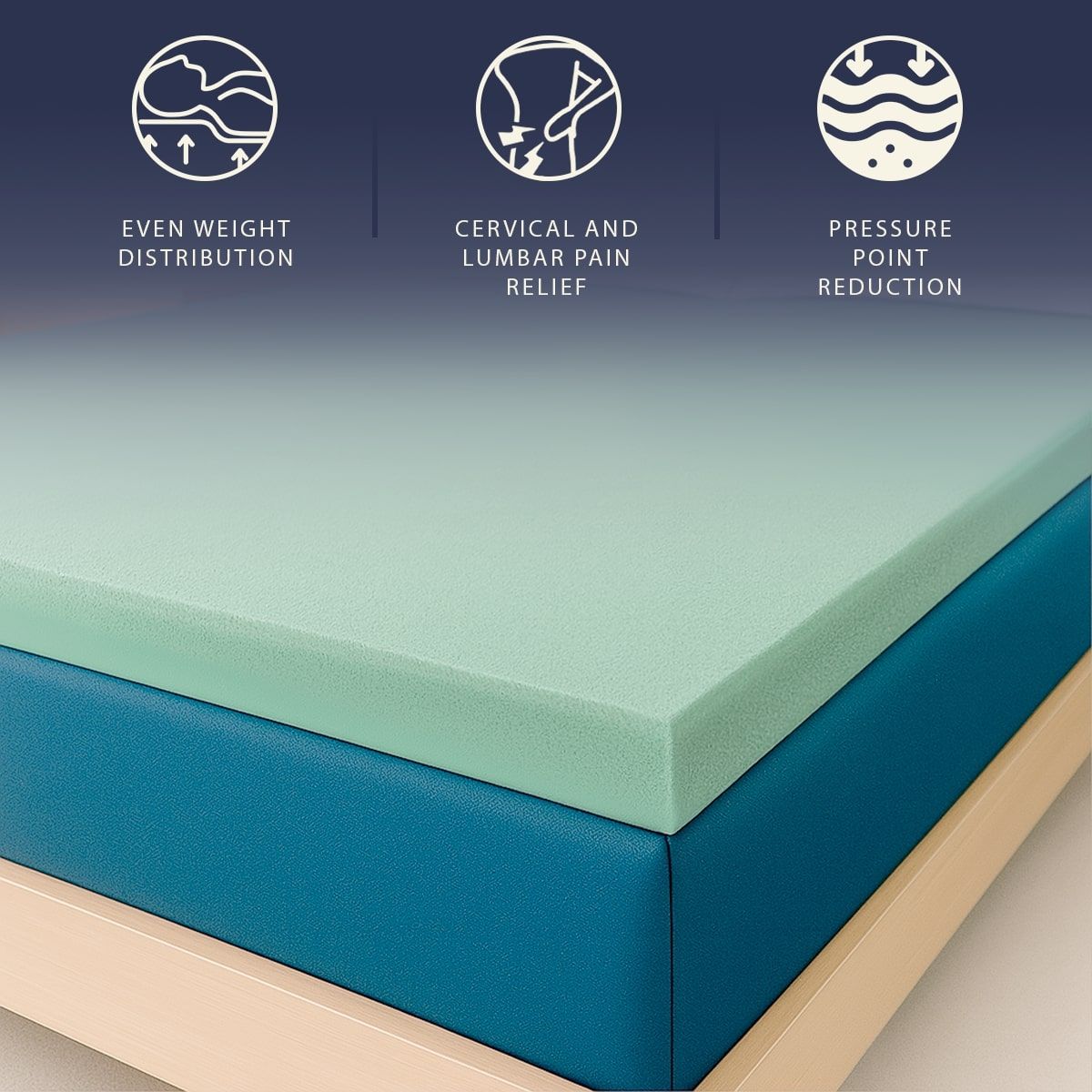 The White Stone Matratzentopper 160x190 aus Memory Foam mit Höhe 5 cm