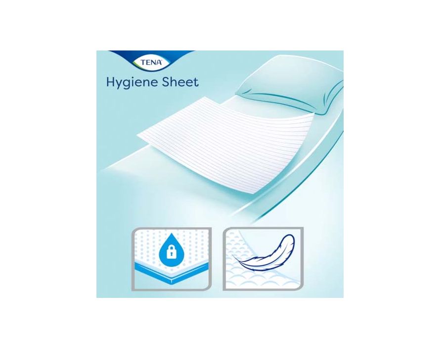 TENA 100 Stueck HYGIENE SHEET Bettauflage bei Inkontinenz 80 x 120 cm