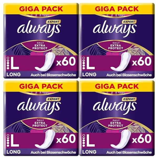 Multipack 4x always Gigapack 60 Slipeinlage Expert Daily Protect Long