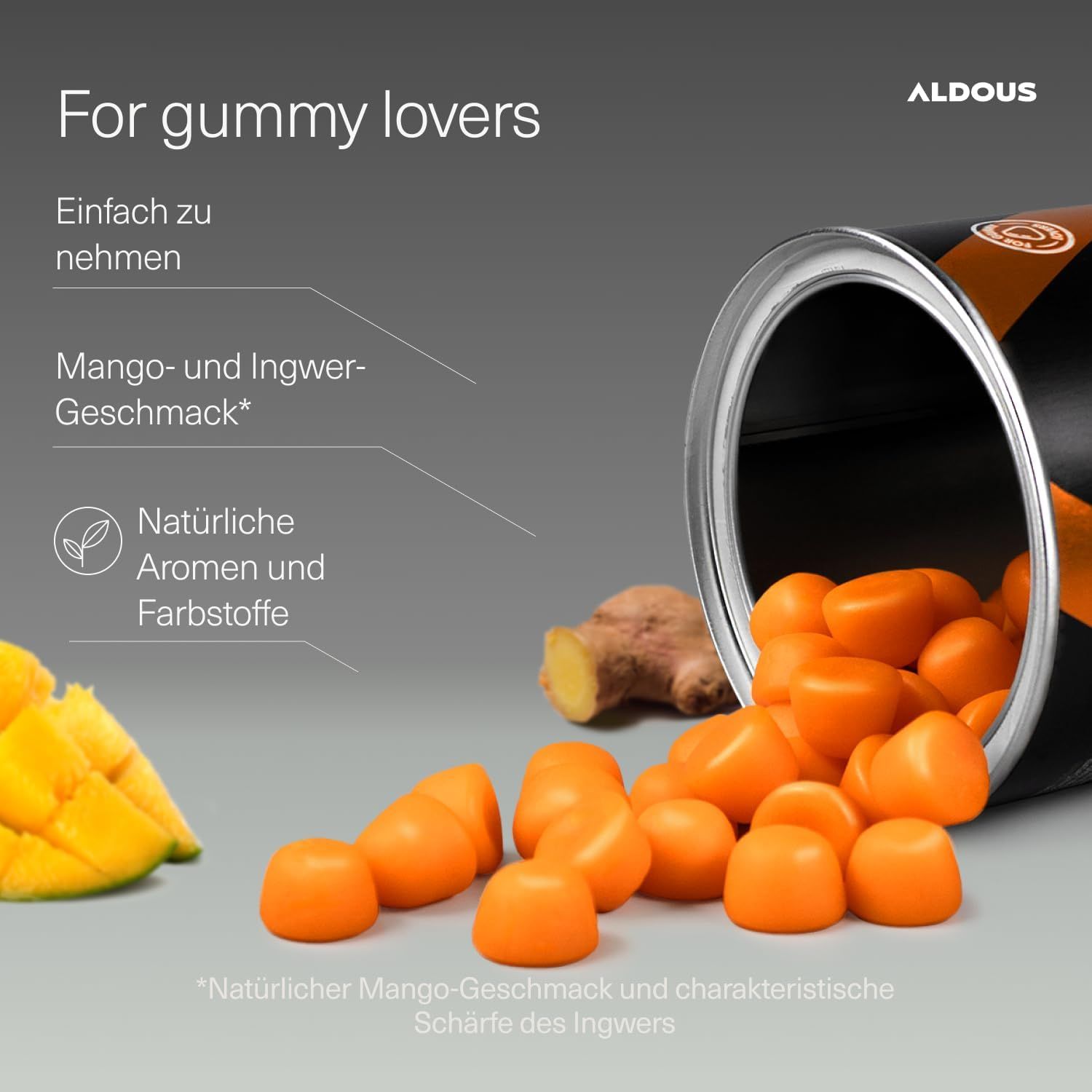 Aldous Kurkuma mit Ingwer Gummibärchen
