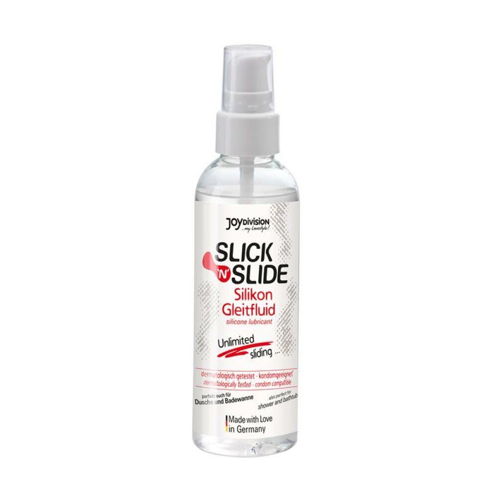 JOYDIVISION Slick'n'Slide Silikon Gleitfluid in klarer Sprühflasche.