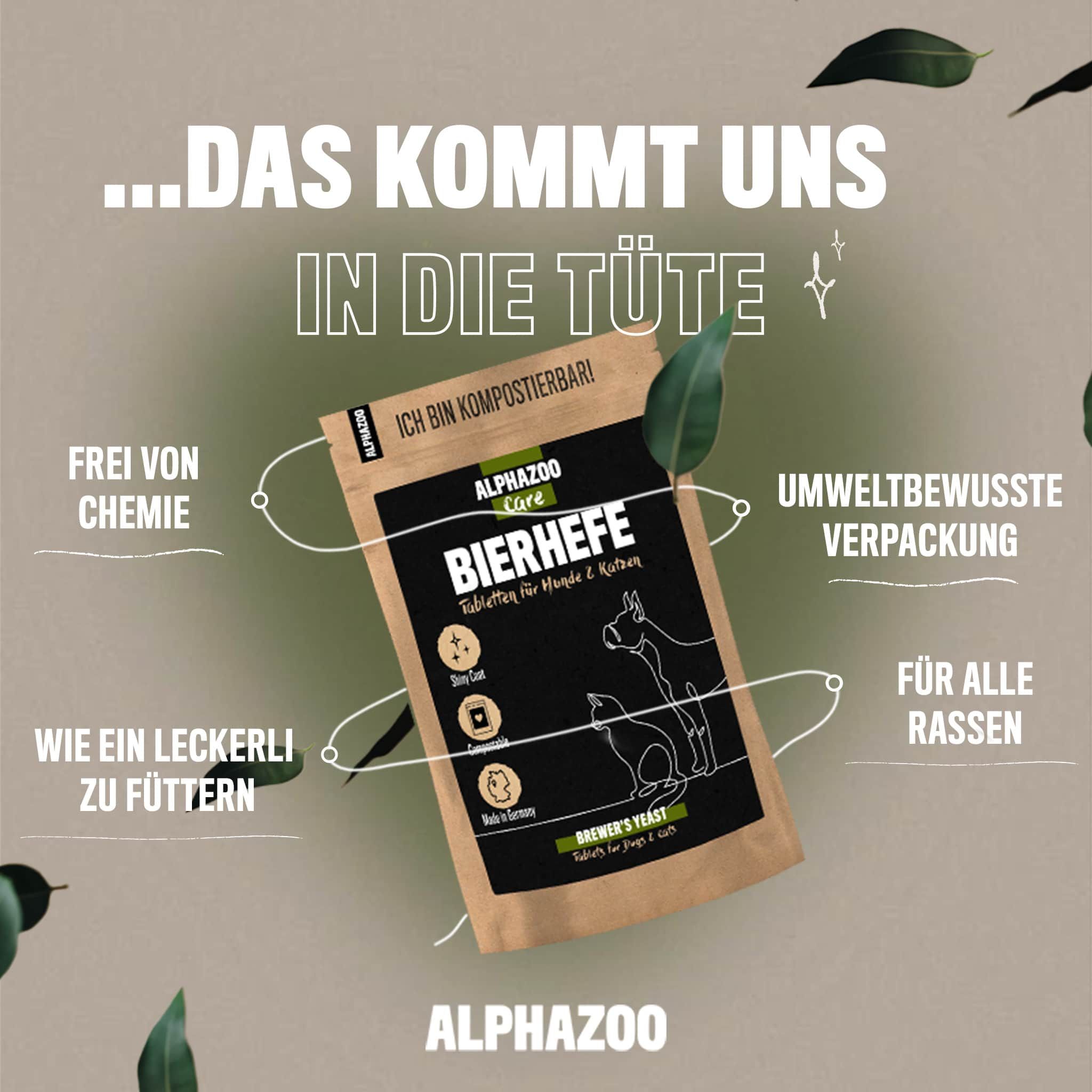 ALPHAZOO Bierhefe Tabletten für Hunde und Katzen