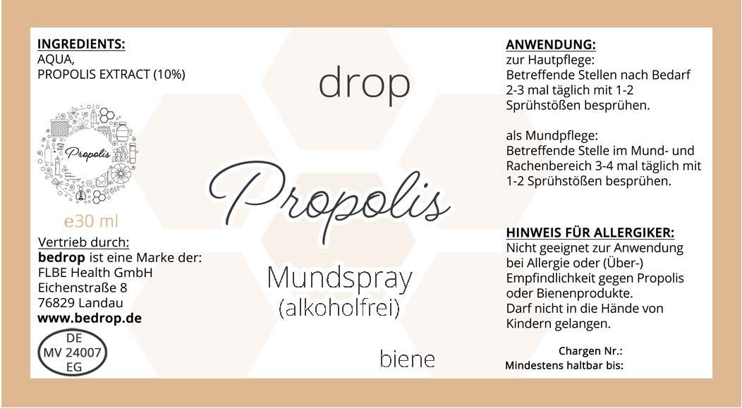 bedrop Vorteilsset: Propolis Tinktur Mundspray Spray  im 3er Set