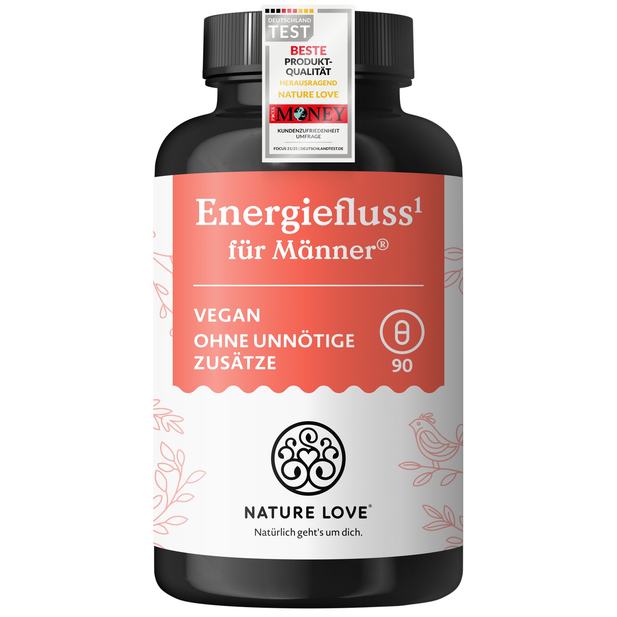 NATURE LOVE® Energiefluss für Männer - 90 Kapseln - Mit Tribulus Terrestris Extrakt, Maca Extrakt